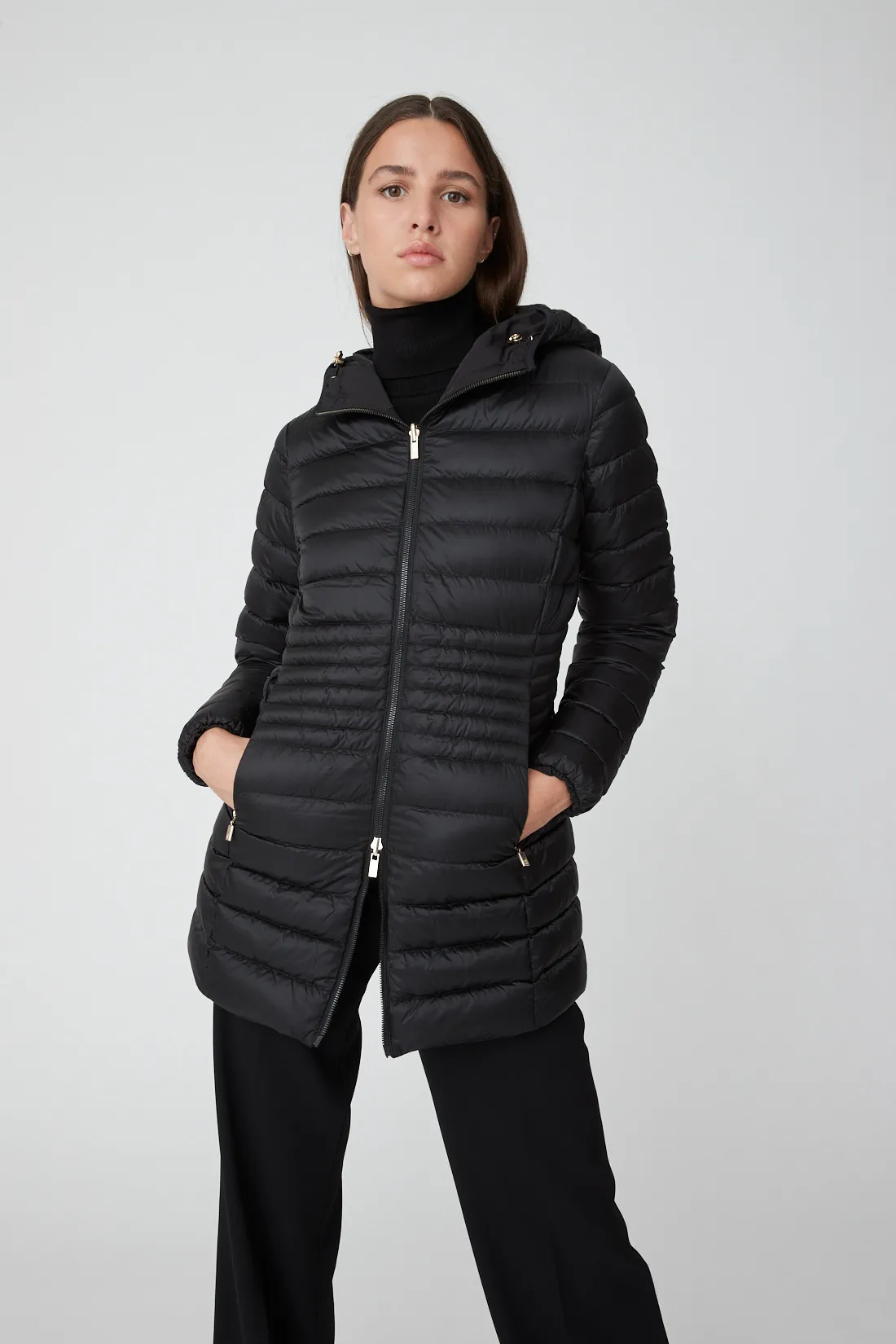 KALIE – Long reversible black down jacket