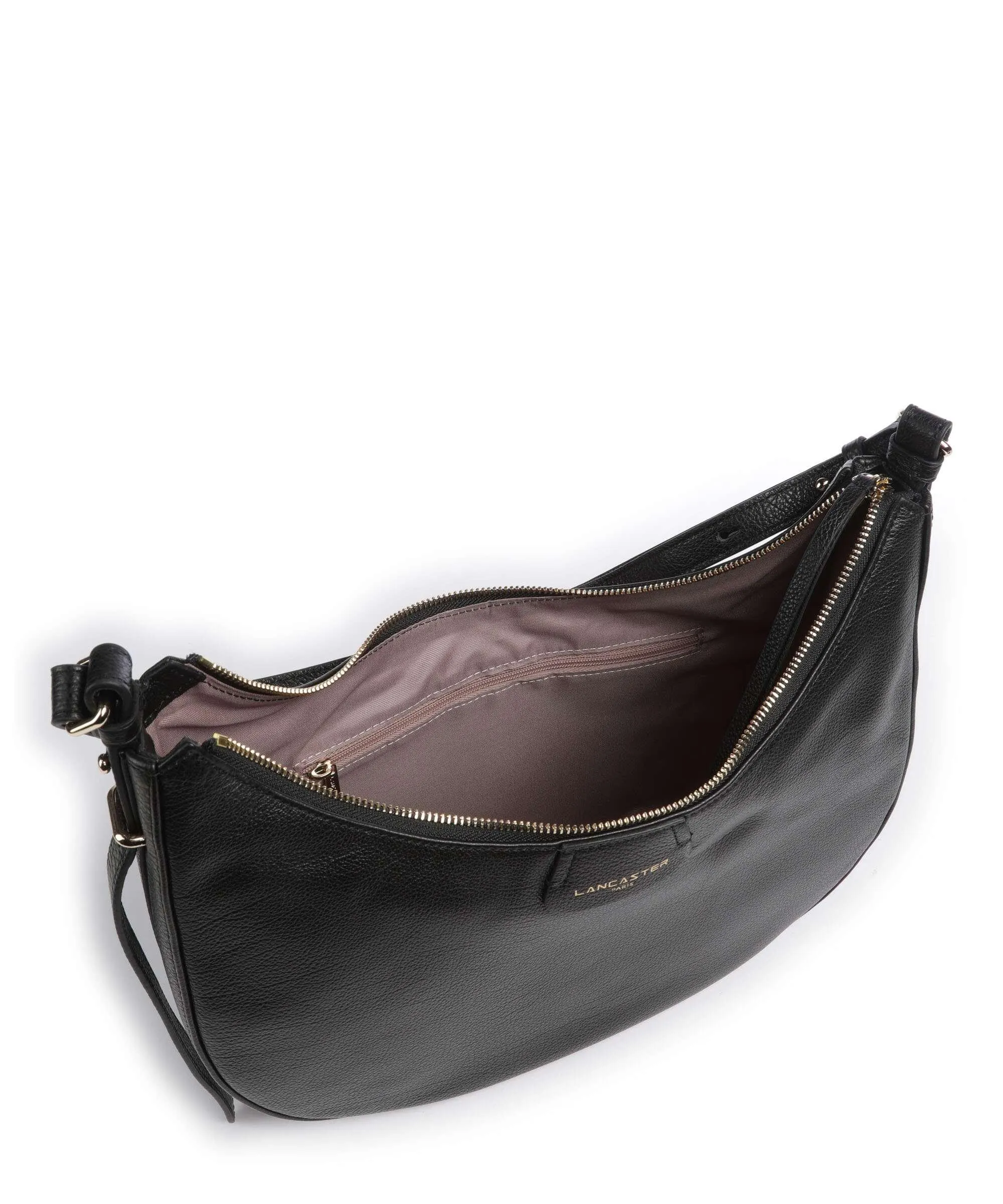  Lancaster Dune Borsa hobo pelle di vacchetta grana nero  