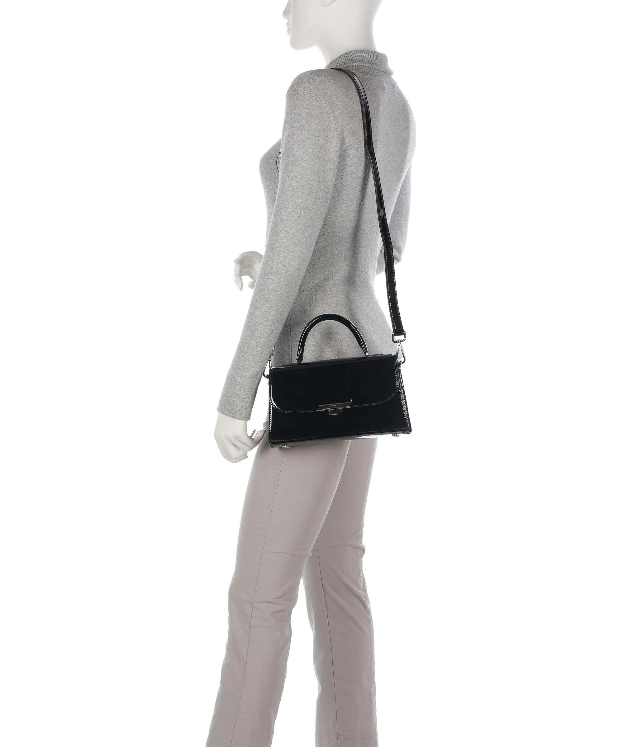  Lancaster Firenze Vernis Borsa a mano pelle sintetica nero  