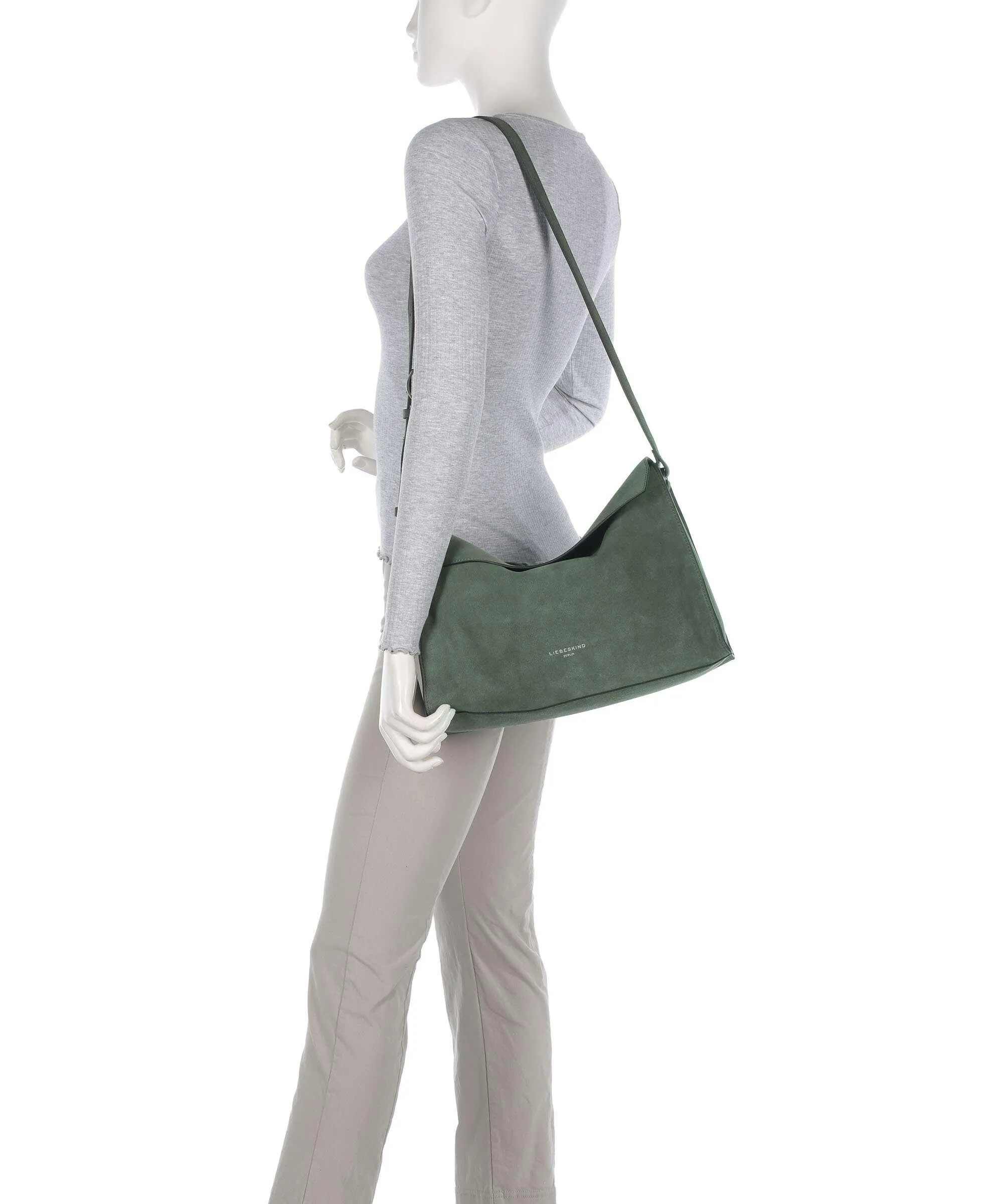  Liebeskind Lora Suede M Borsa a tracolla pelle ruvida verde scuro  