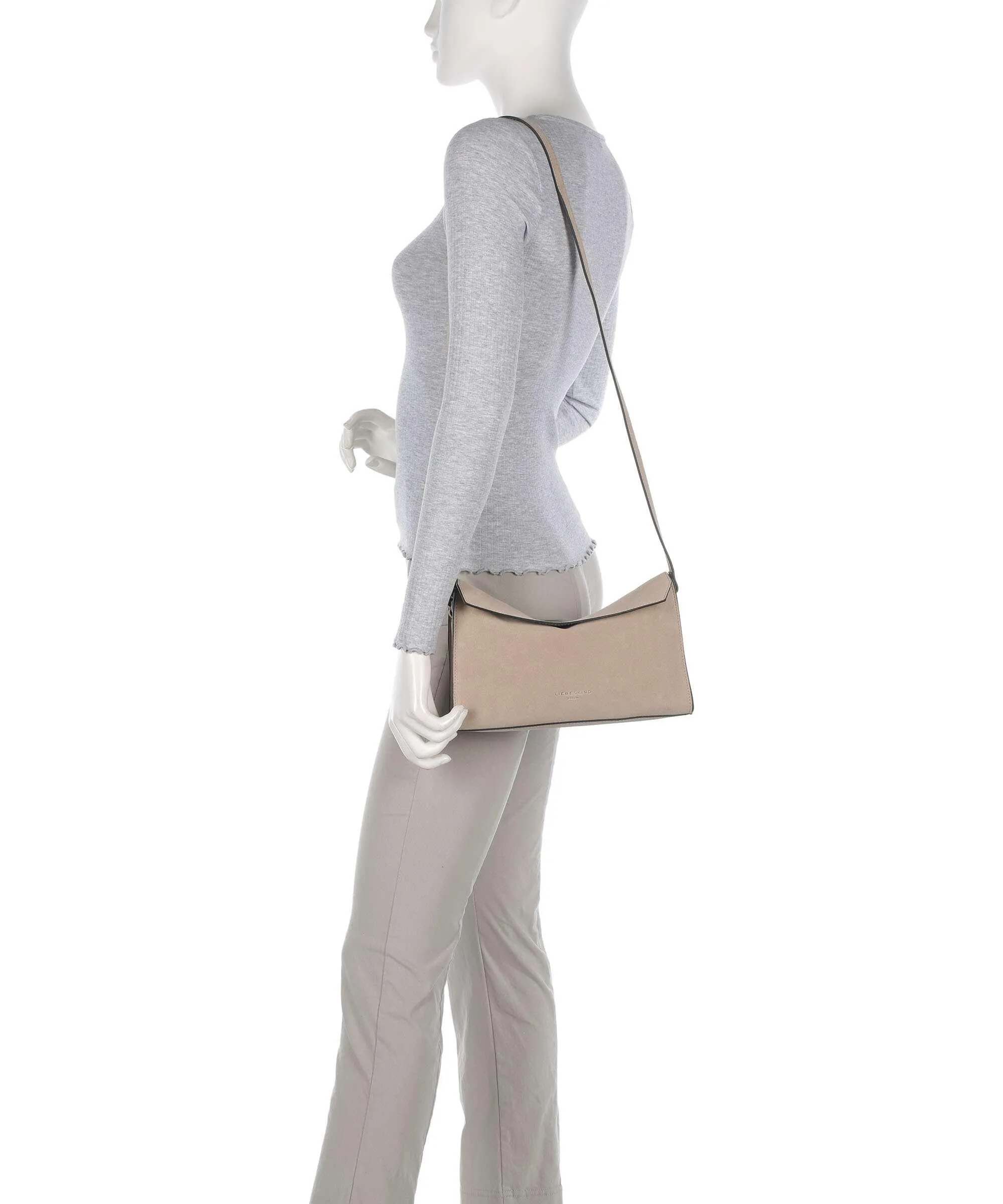  Liebeskind Lora Suede S Borsa a tracolla pelle ruvida beige  