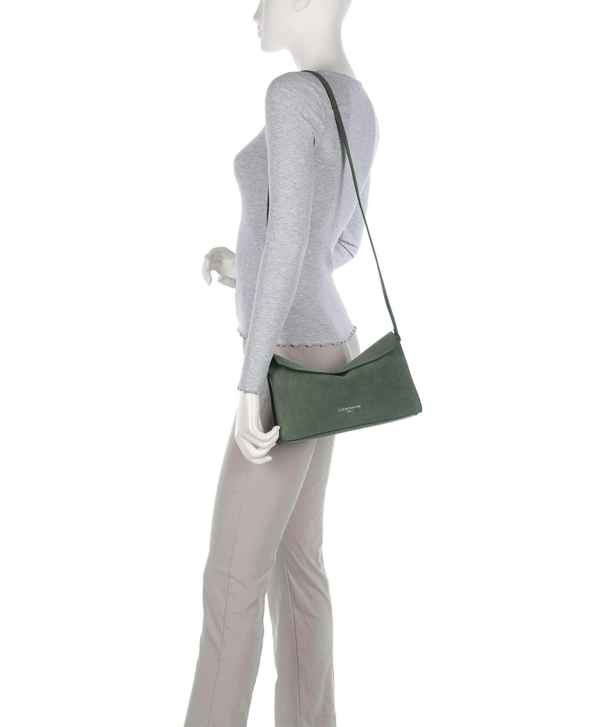  Liebeskind Lora Suede S Borsa a tracolla pelle ruvida verde scuro  