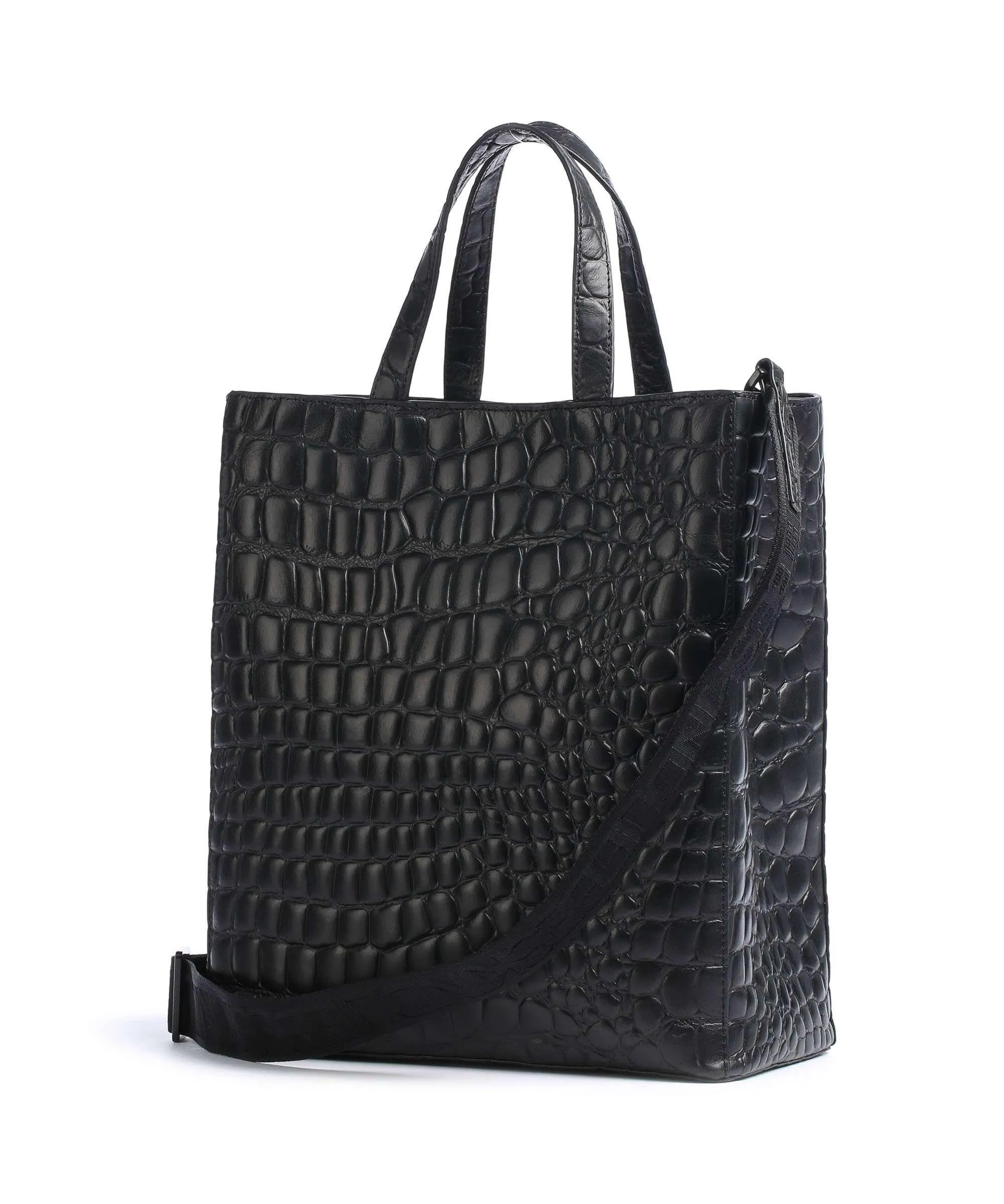  Liebeskind Paper Bag Croco Borsa a mano pelle nero  