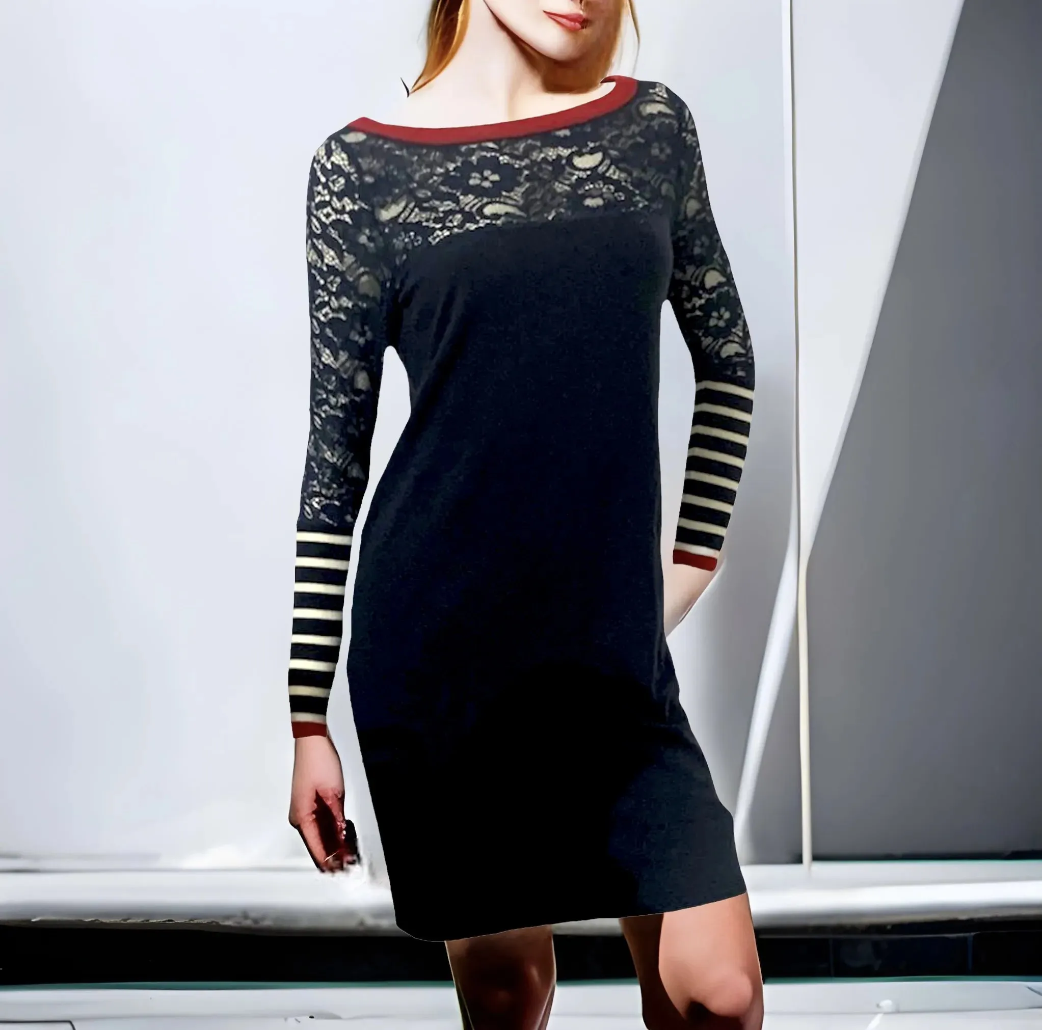 Liu Jo – Vestito tubino blu con pizzo