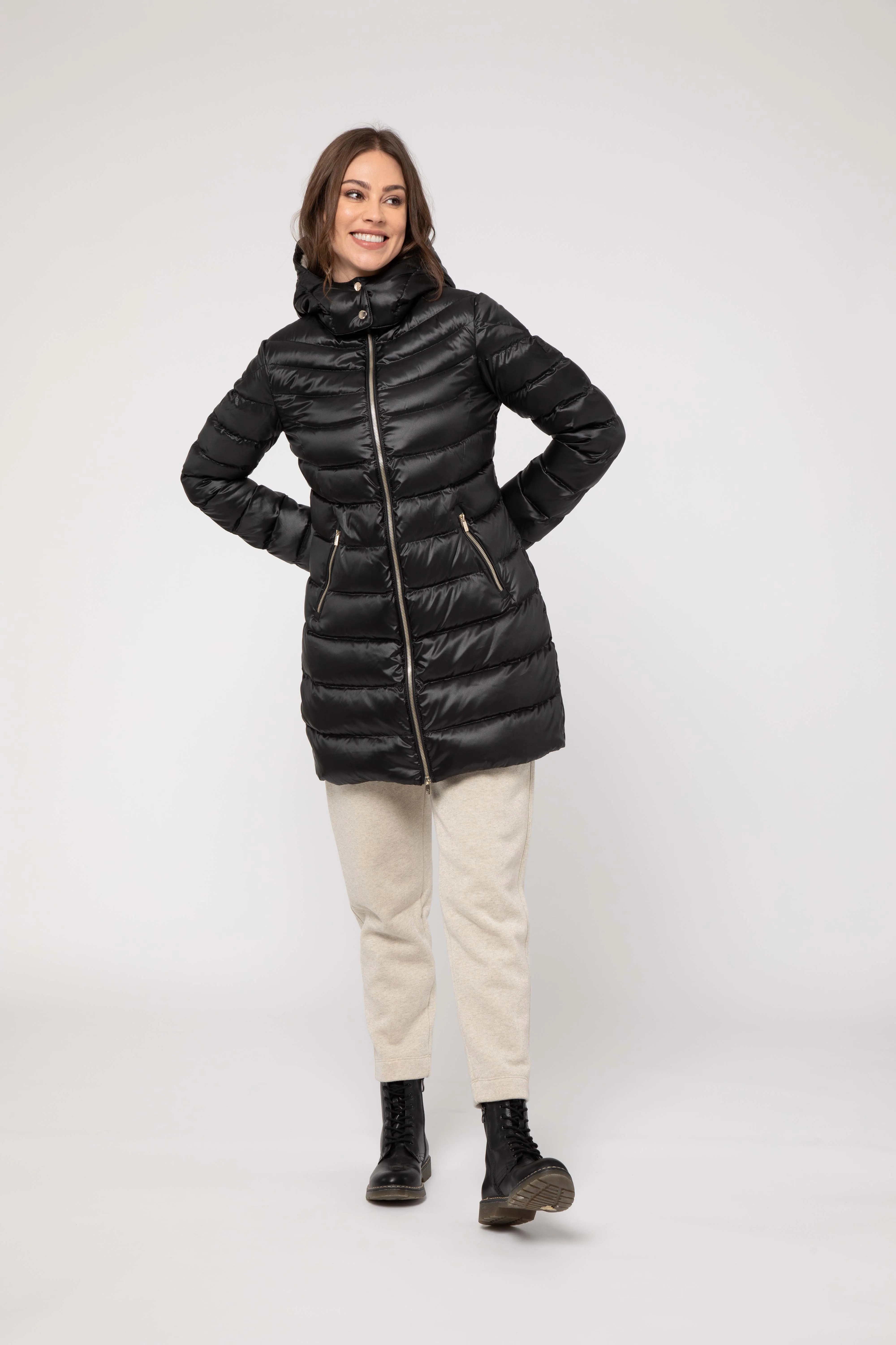 LONG BLACK DOWN JACKET