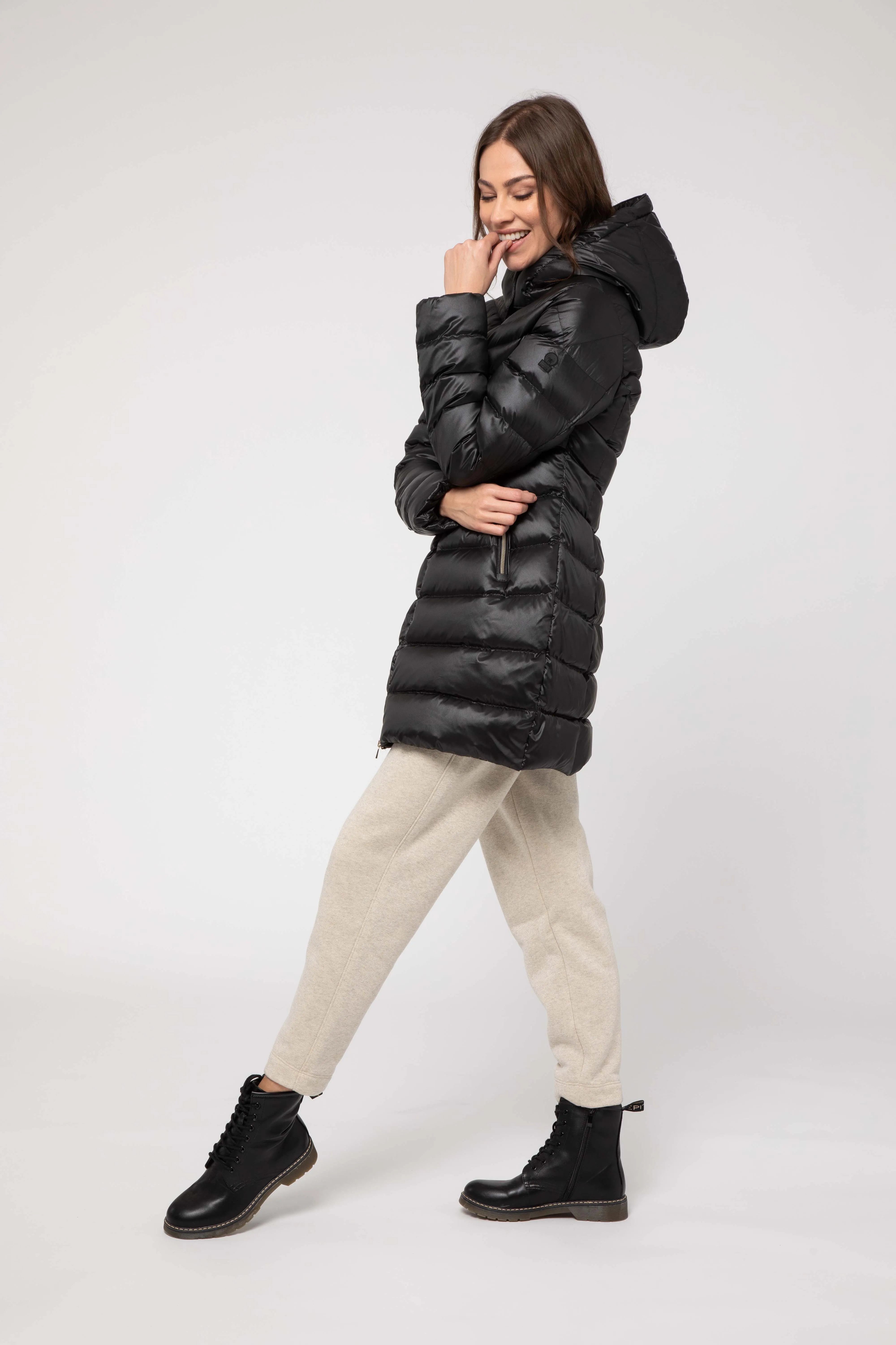 LONG BLACK DOWN JACKET