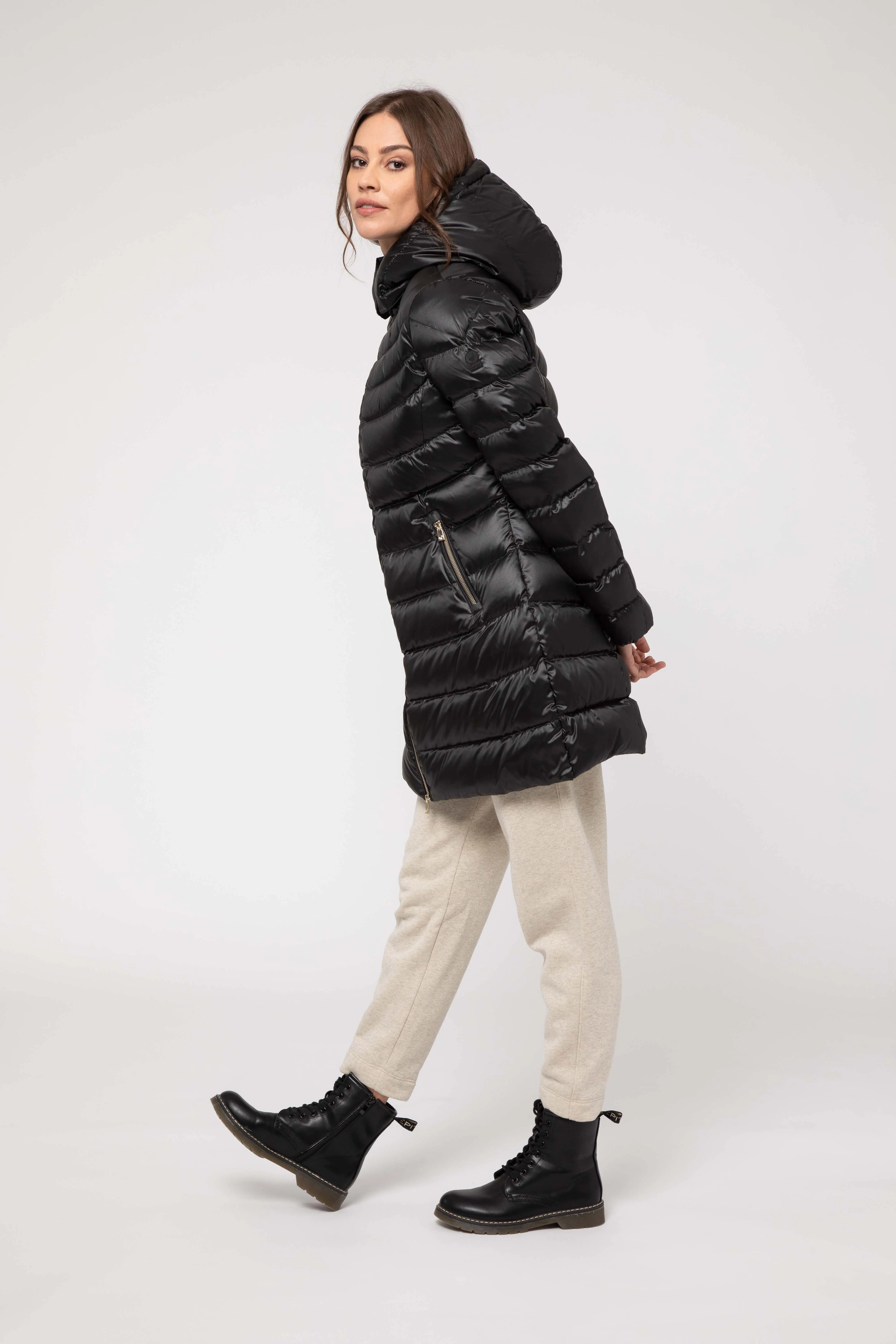LONG BLACK DOWN JACKET