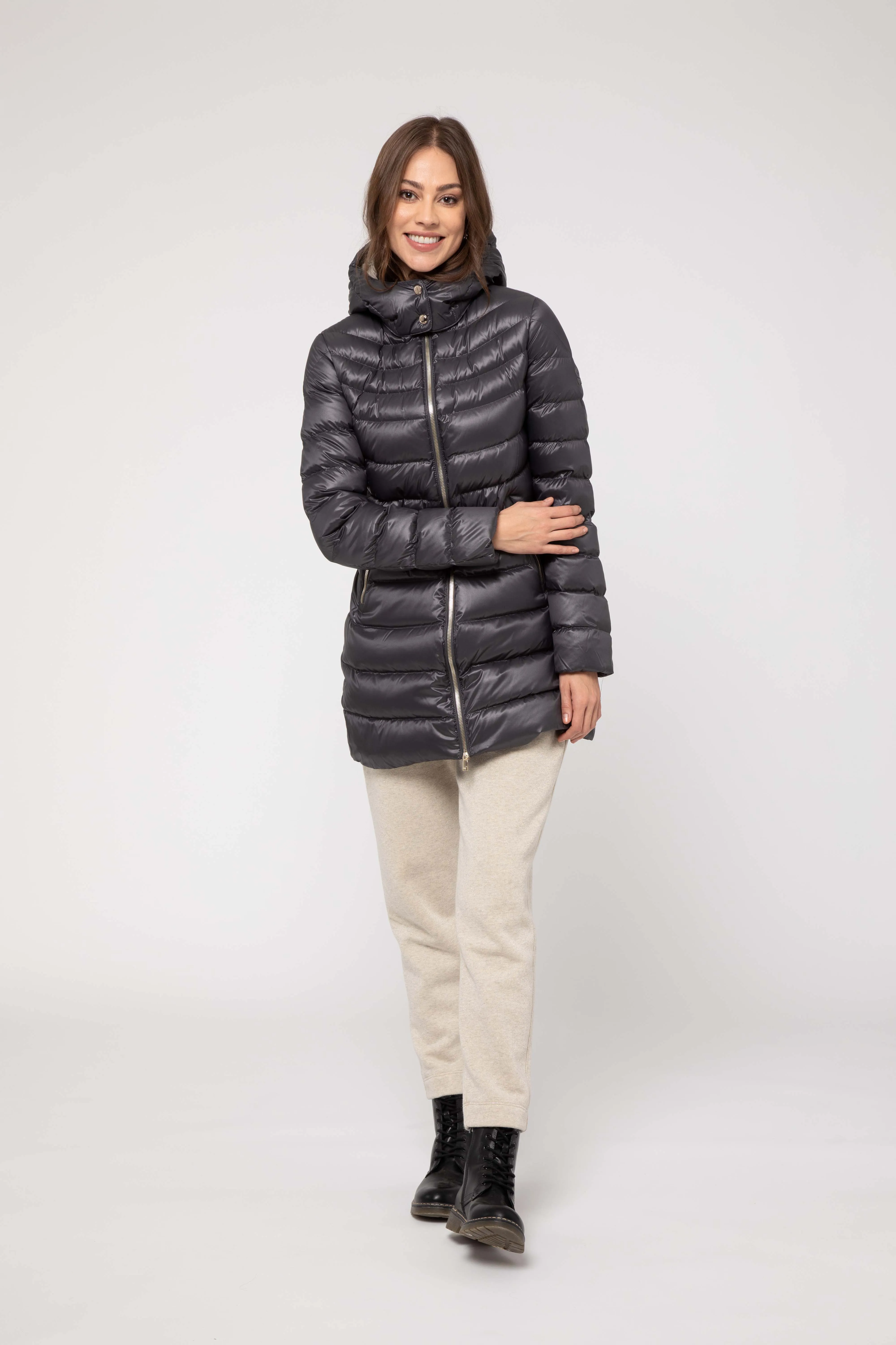 LONG GRAY DOWN JACKET