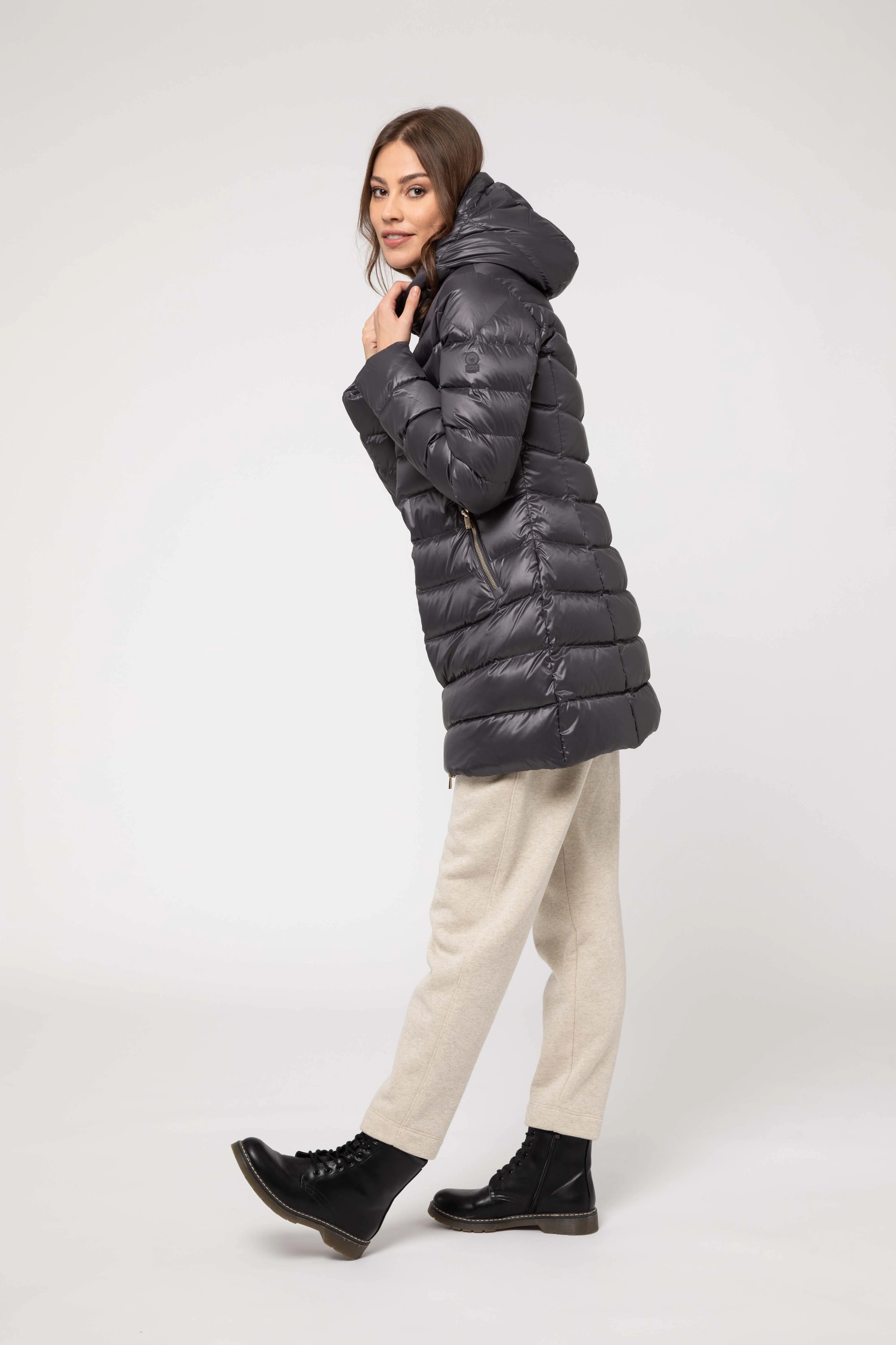 LONG GRAY DOWN JACKET