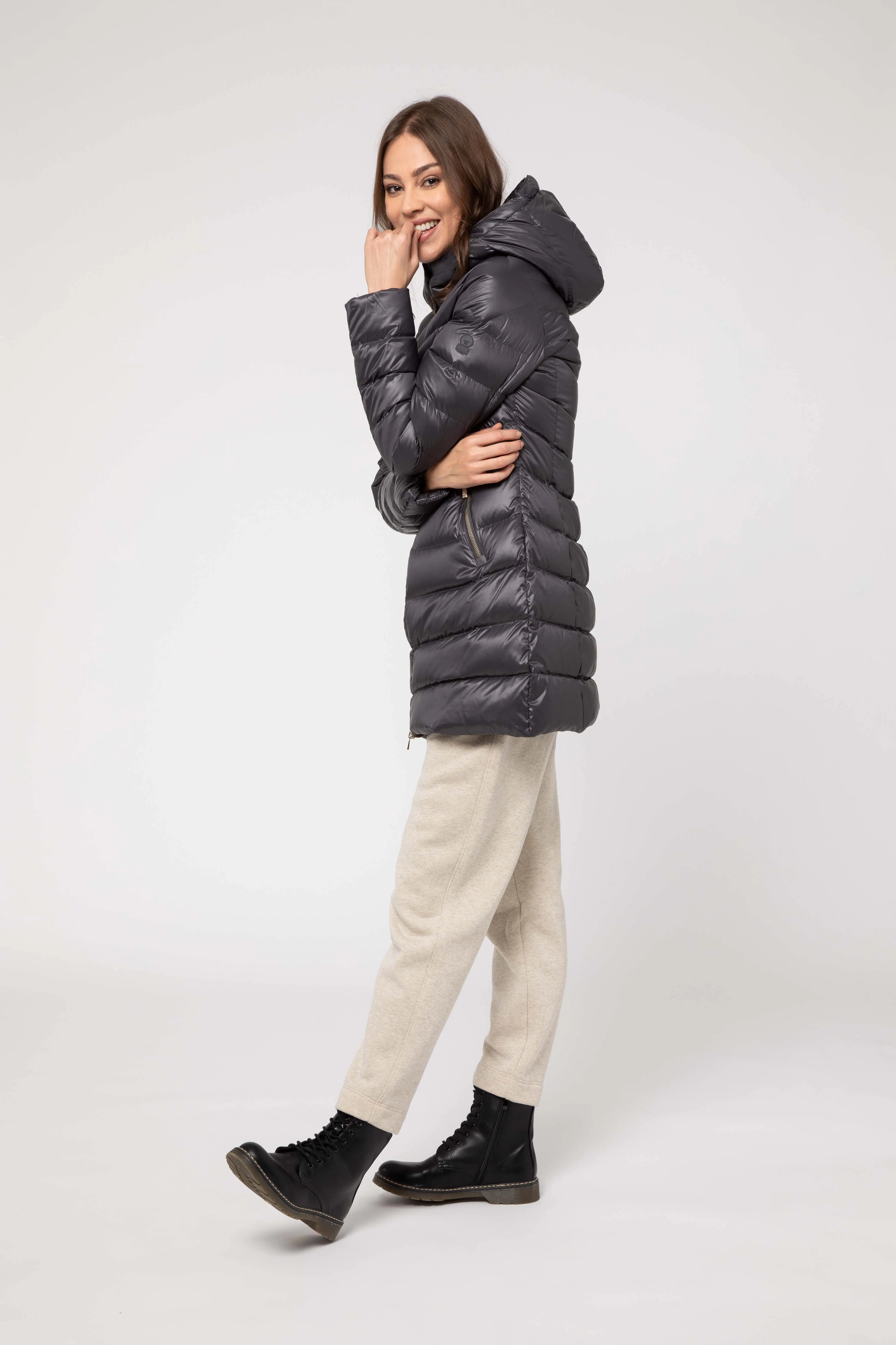 LONG GRAY DOWN JACKET