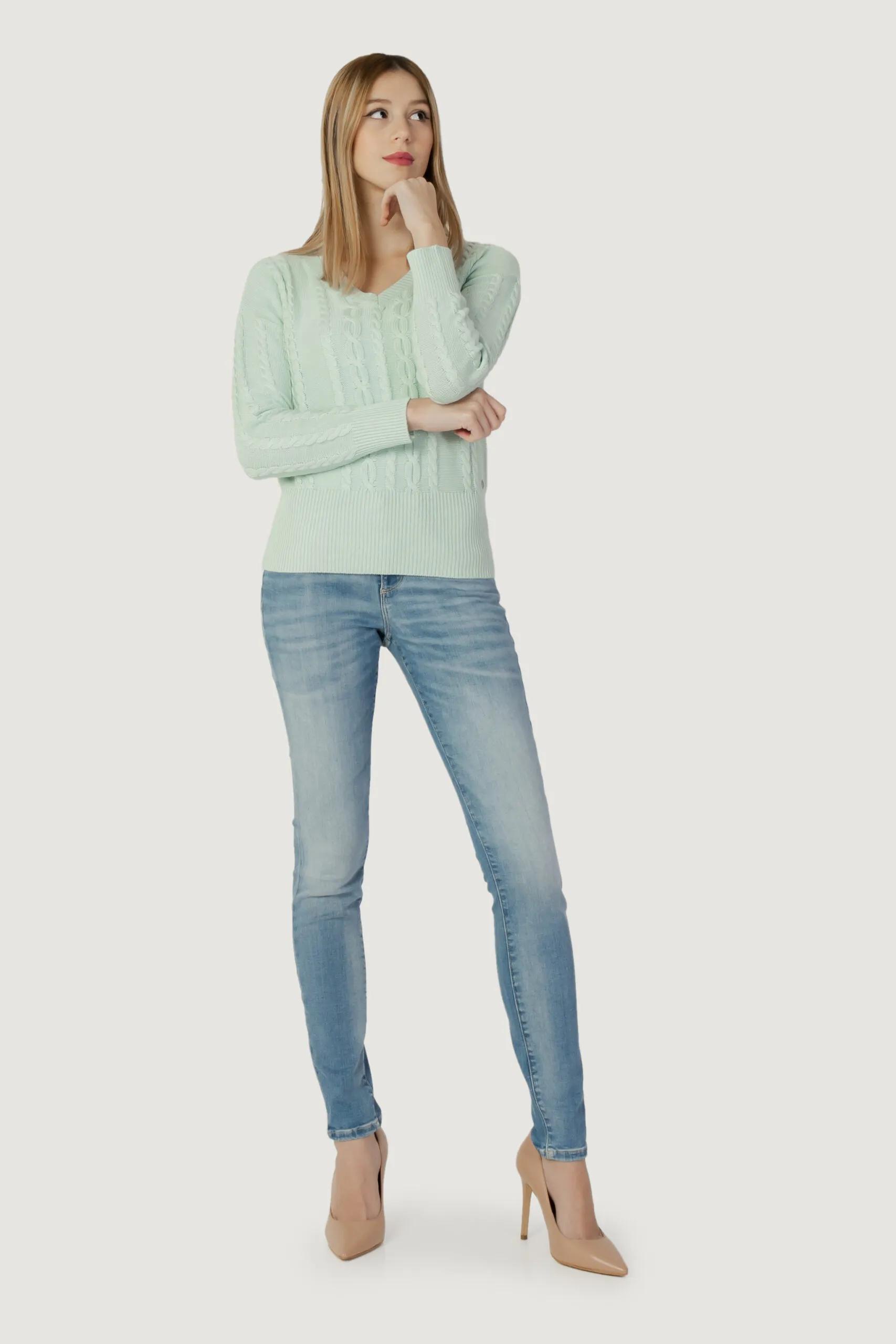 Maglia Guess carole vn ls swtr Verde