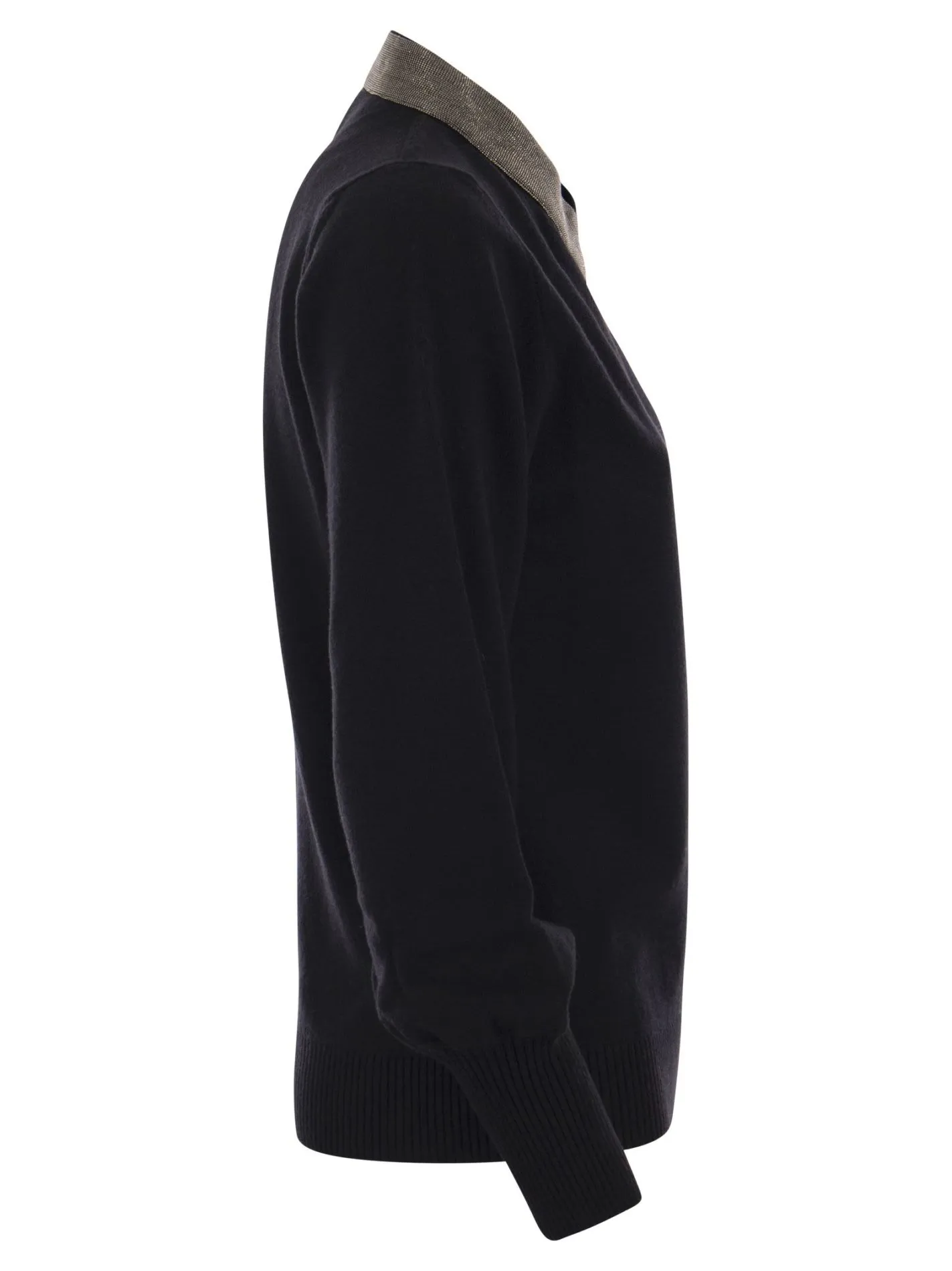 Maglia scollo a V con monile