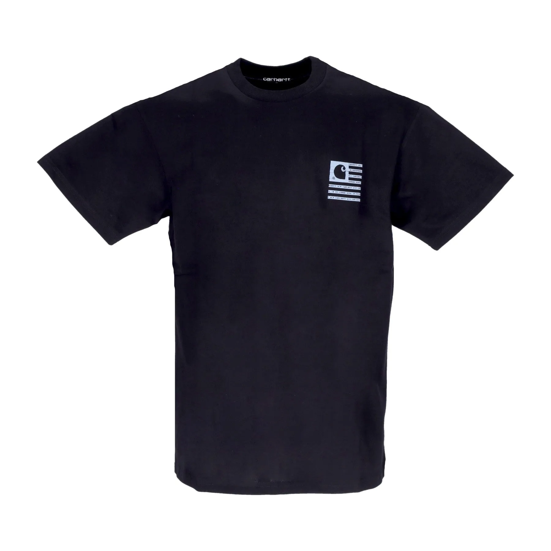 Maglietta Uomo Label State Flag Tee Black/misty Sag