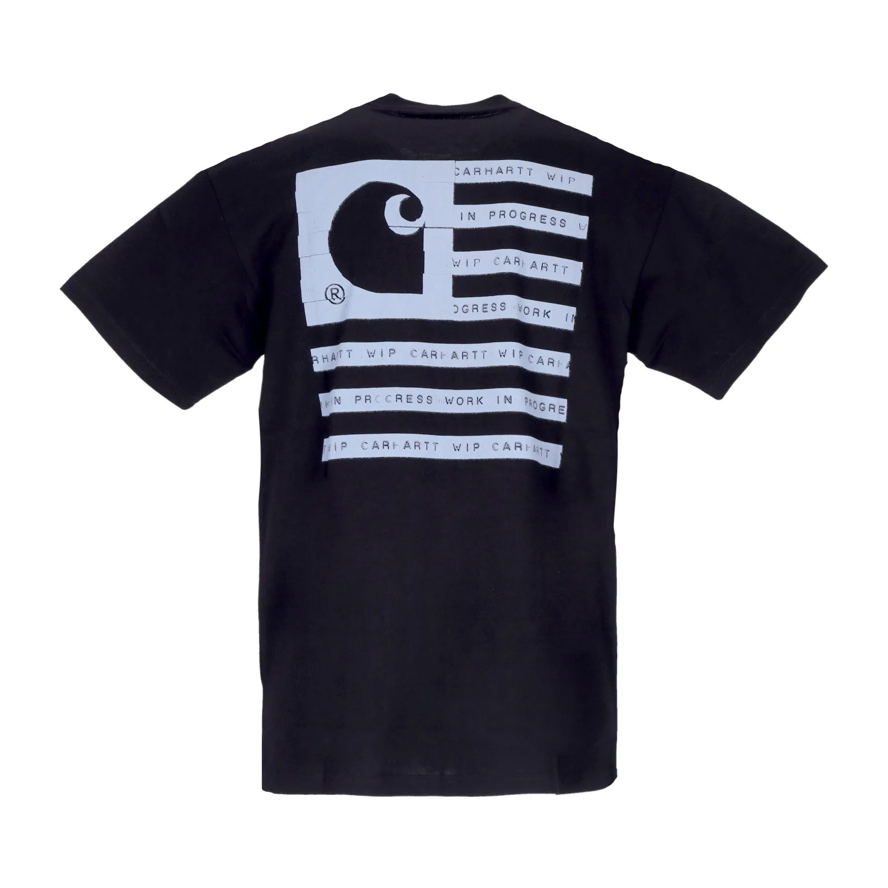 Maglietta Uomo Label State Flag Tee Black/misty Sag