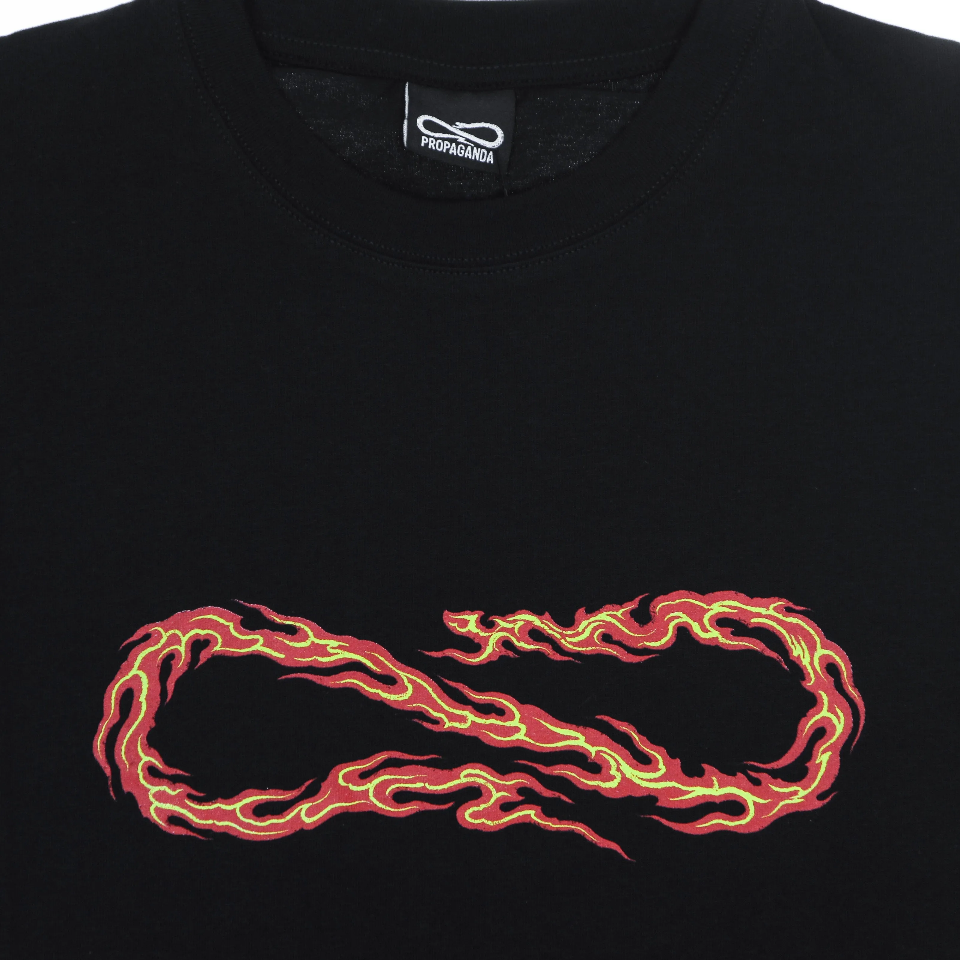 Maglietta Uomo Logo Flame Tee Black