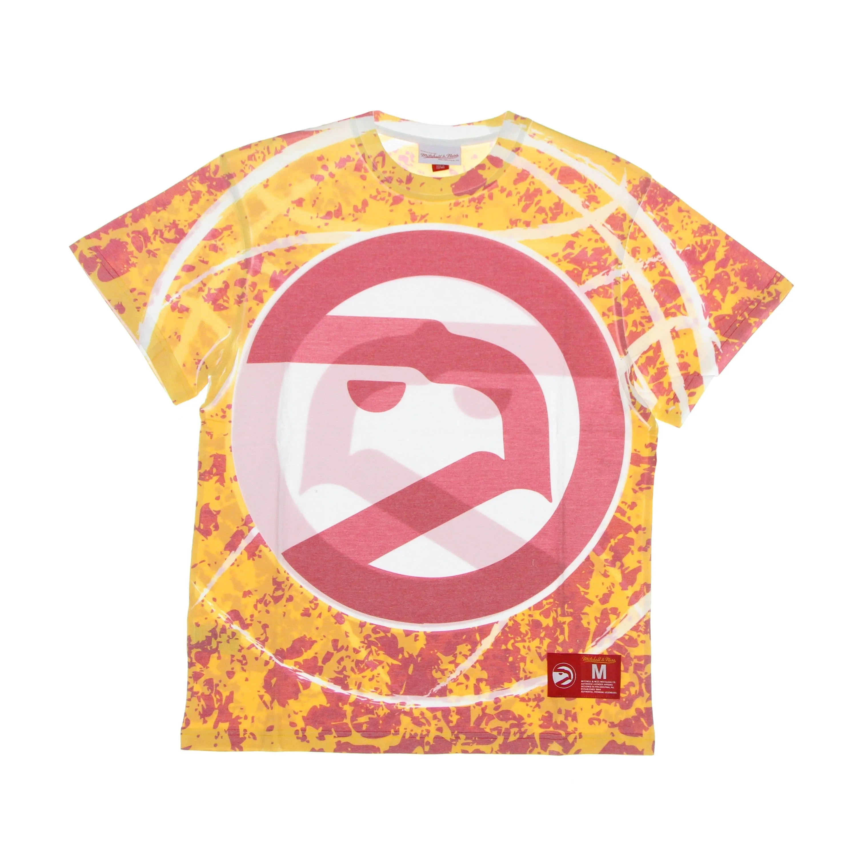 Maglietta Uomo Nba Jumbotron Tee Hardwood Classics Atlhaw Light Gold/original Team Colors