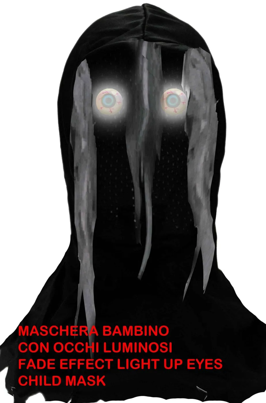 Maschera Halloween bambino con occhi luminosi effetto sfumato