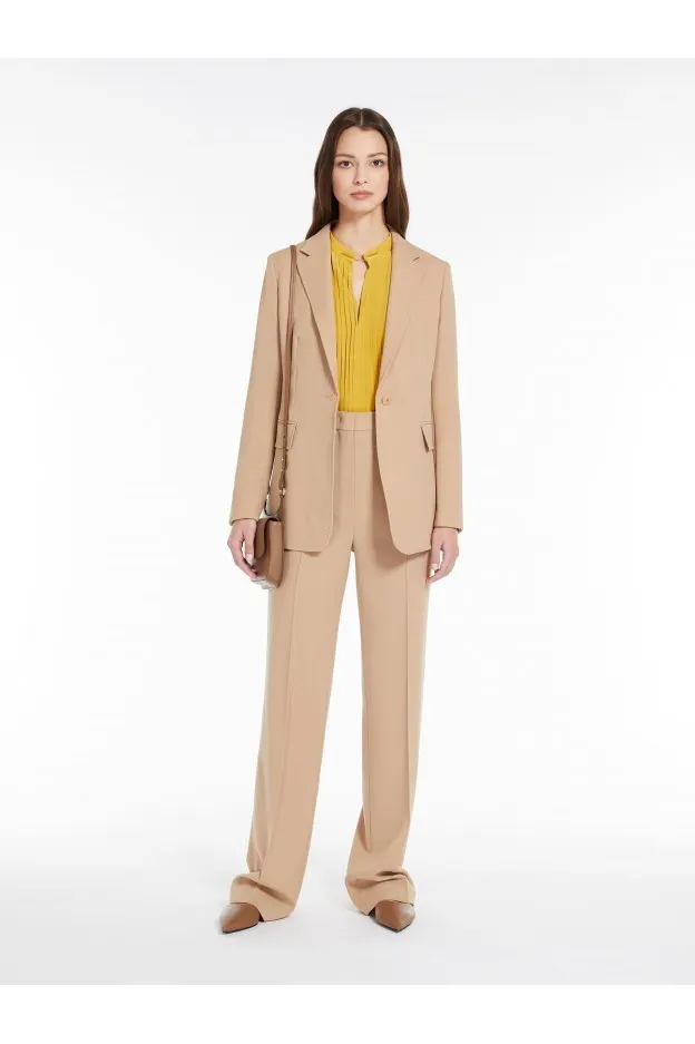Max Mara Quasar Pantalone Lungo In Crêpe Di Lana