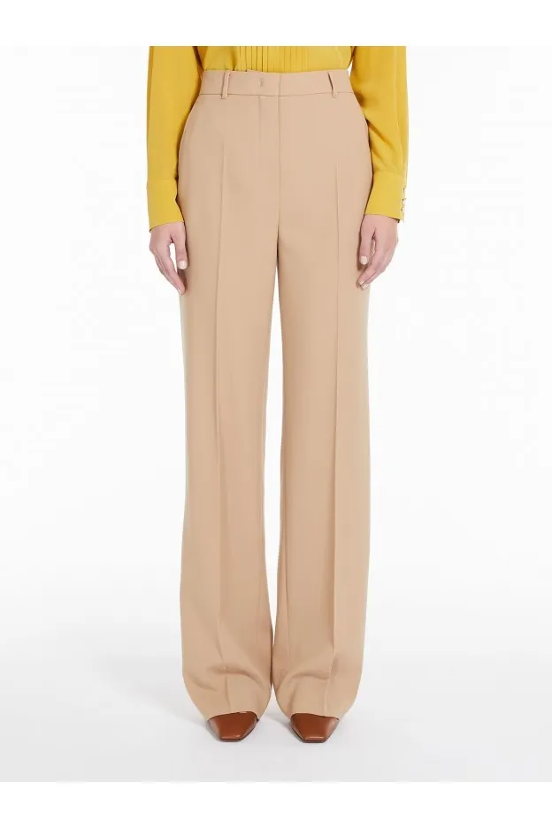 Max Mara Quasar Pantalone Lungo In Crêpe Di Lana