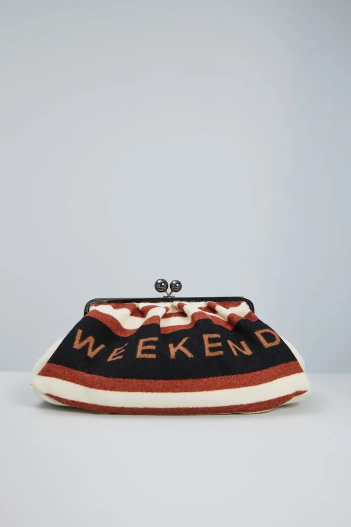 Maxi clutch in panno di lana