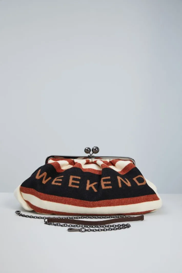 Maxi clutch in panno di lana