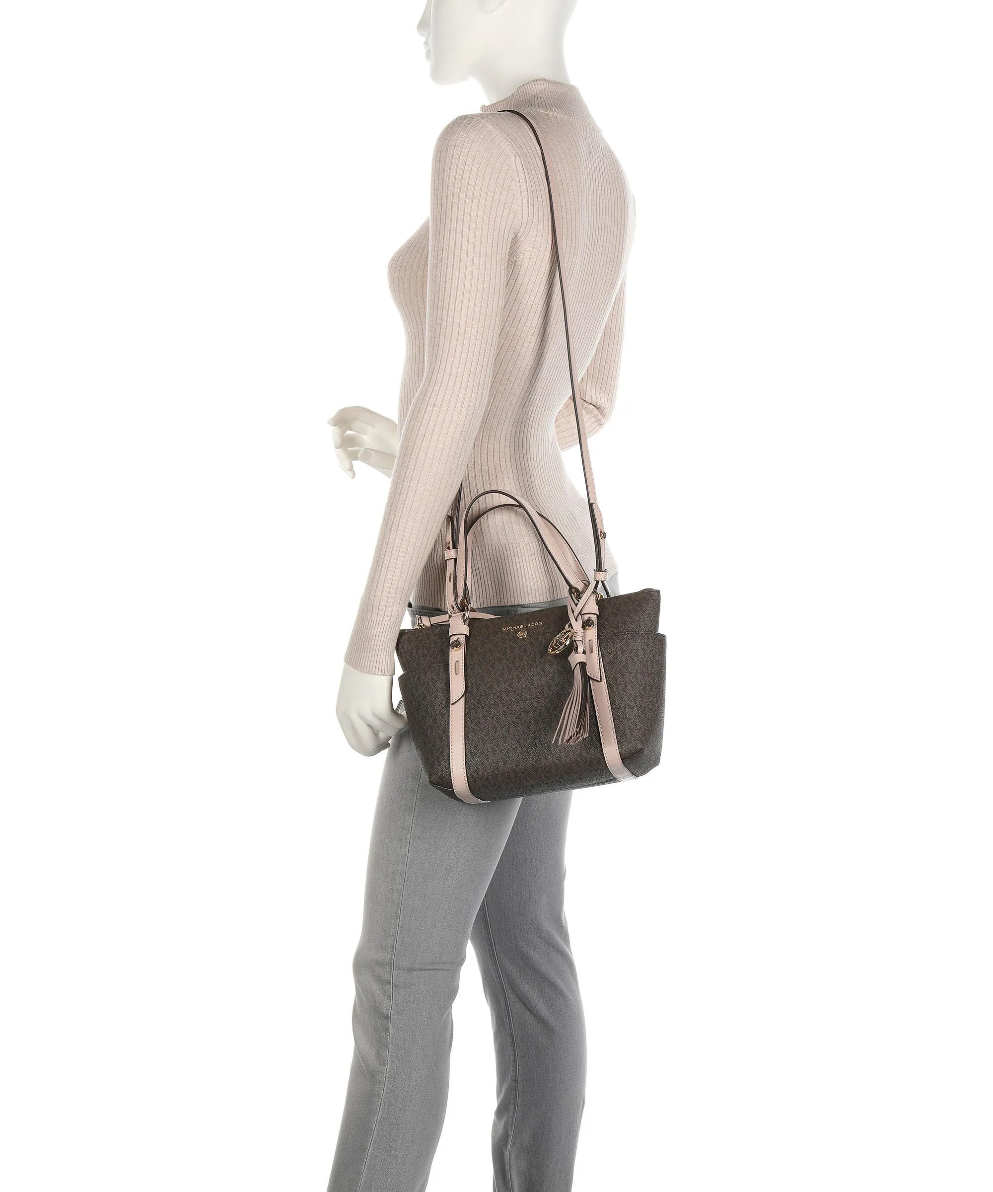  Michael Kors Sullivan Borsa a mano pelle sintetica marrone scuro  