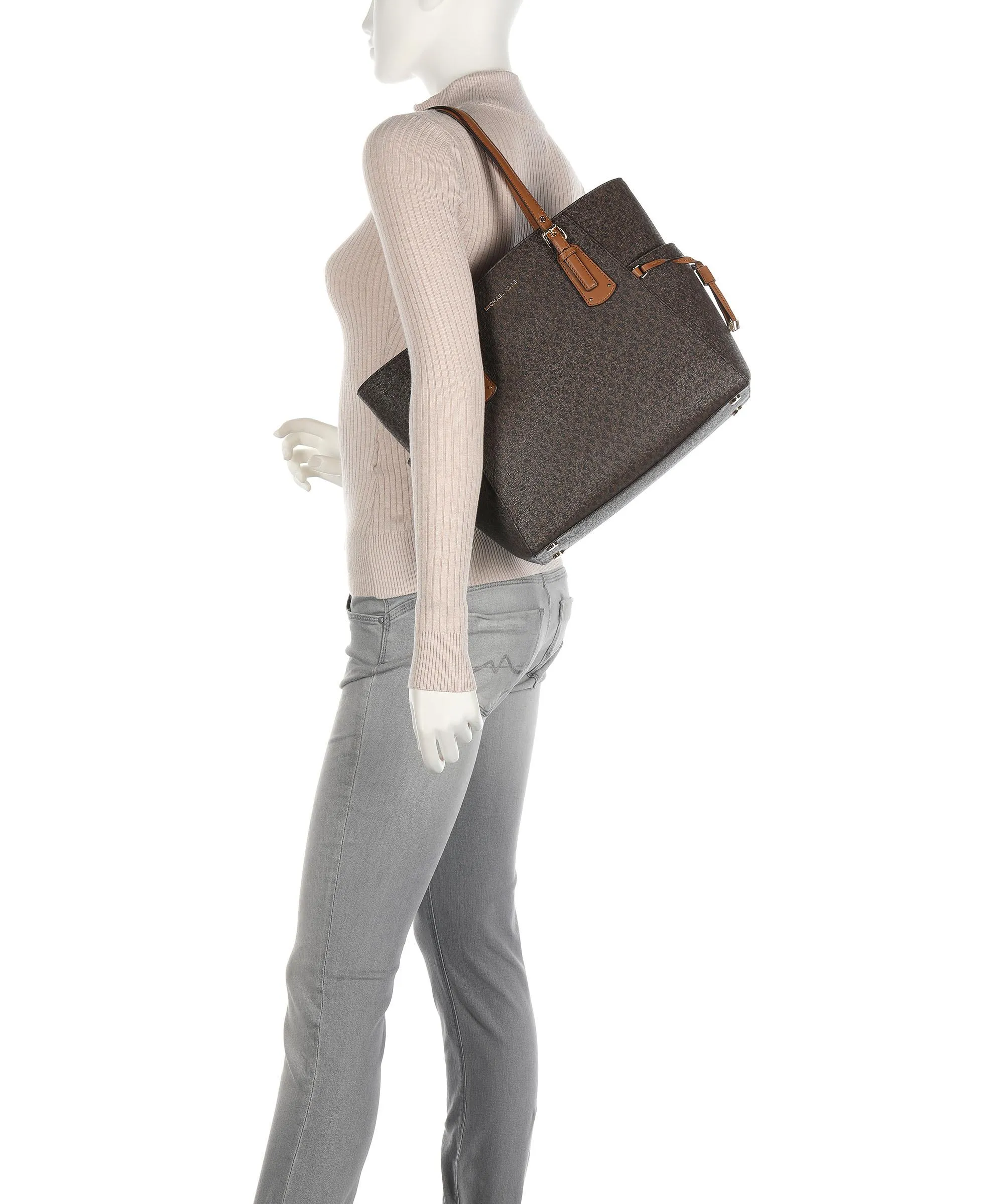  Michael Kors Voyager Borsa shopper tela marrone scuro  