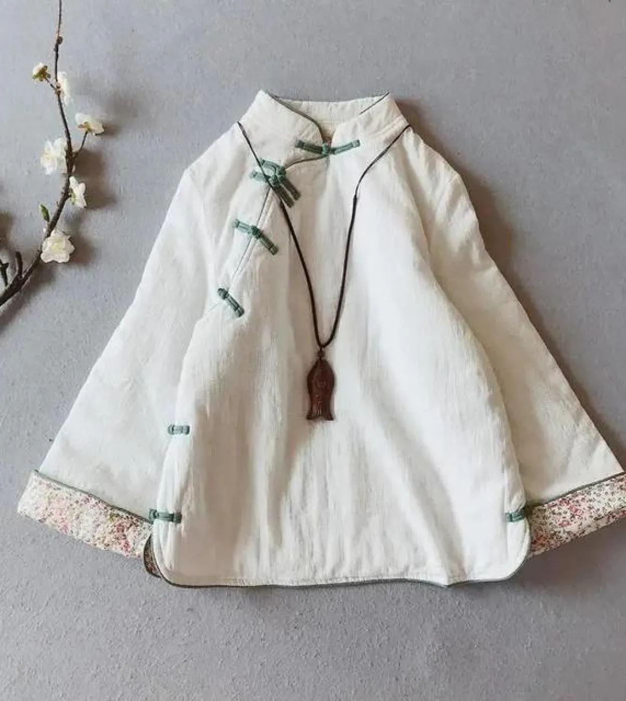 Nuovo autunno inverno nuove arti stile donna manica lunga cotone sciolto cappotti caldi giacca vintage bottoni jacquard cotone i