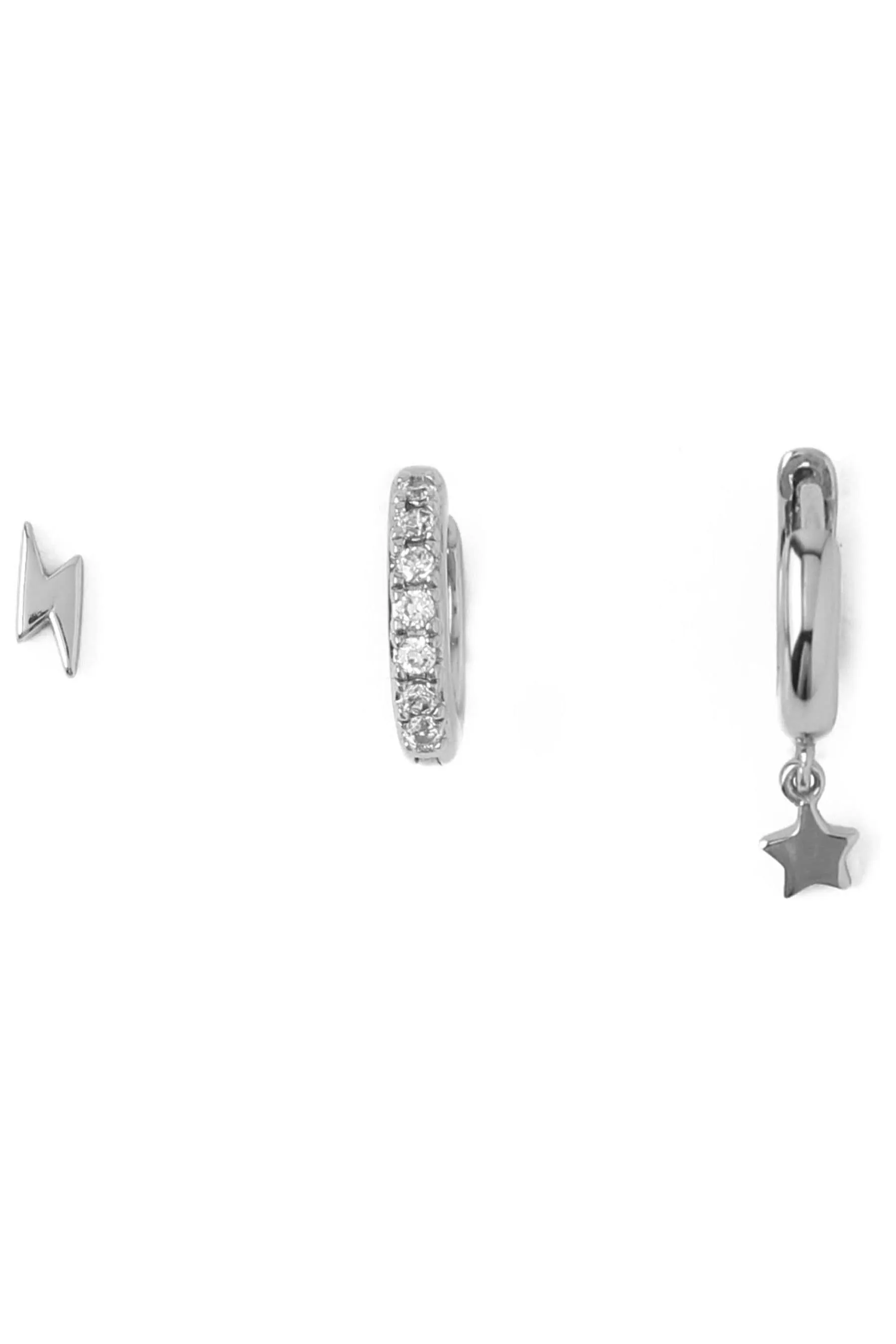Orelia London Argento - Orecchini da festa con fulmini e stelle