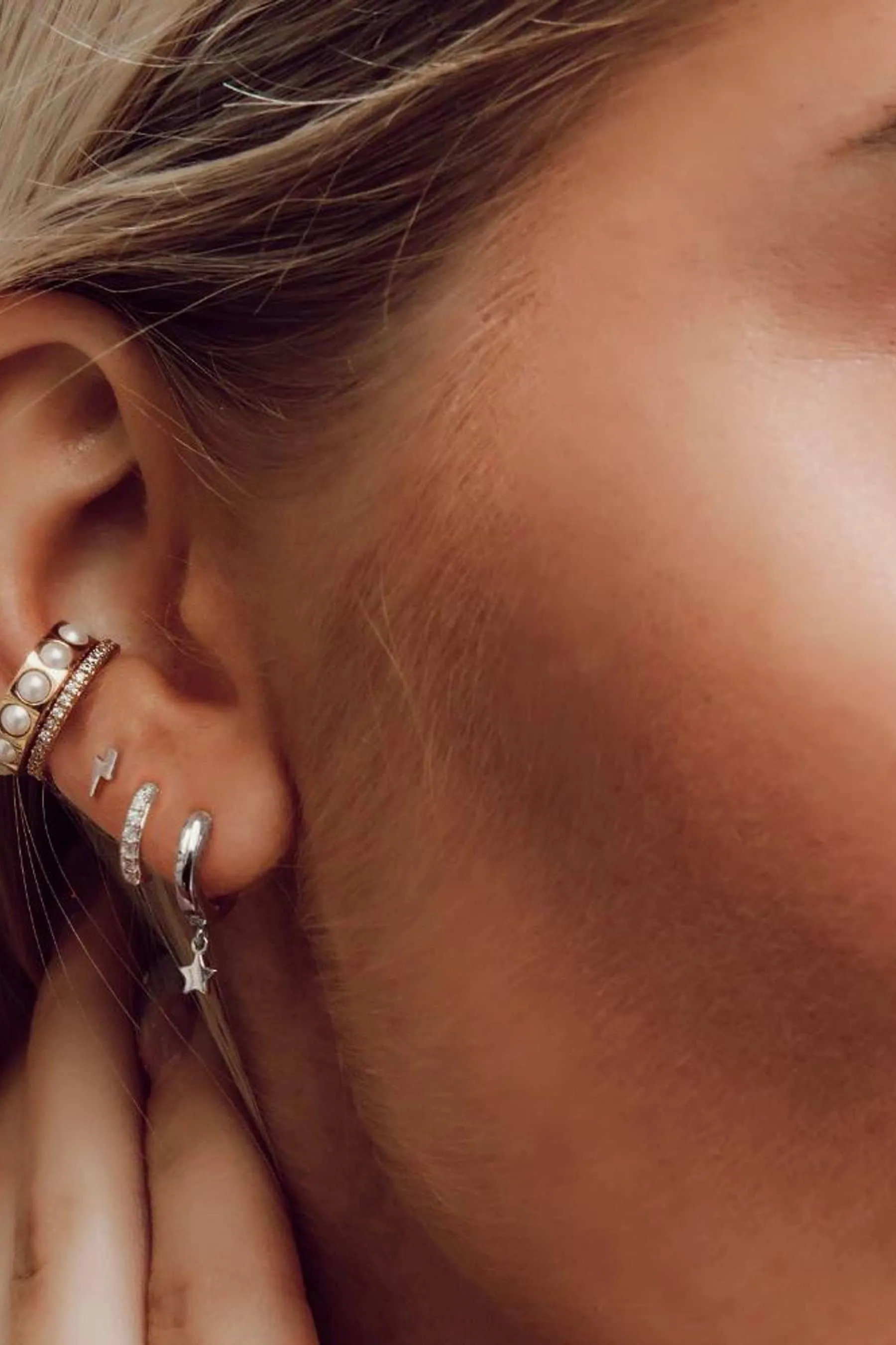 Orelia London Argento - Orecchini da festa con fulmini e stelle