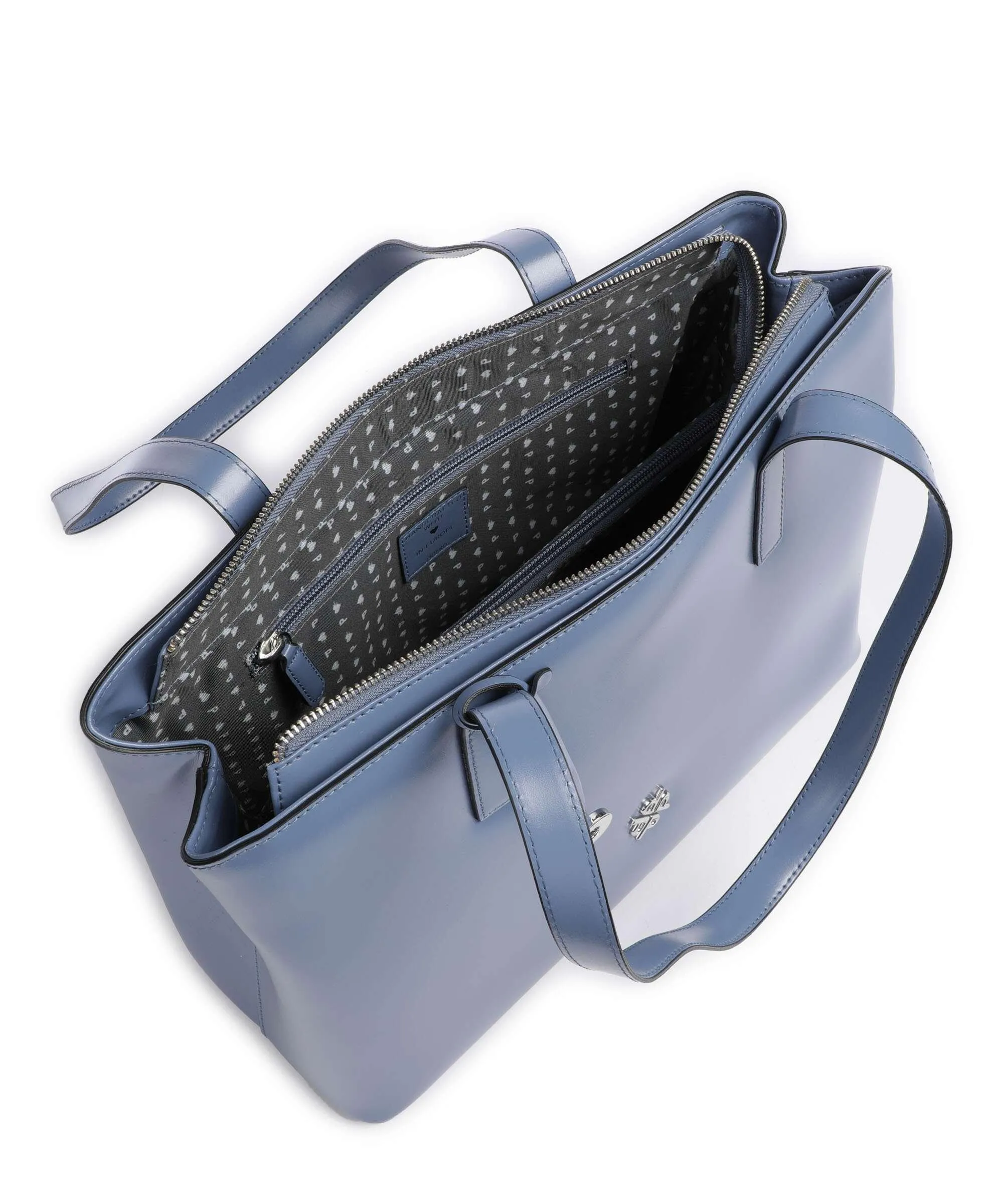  Picard Black Tie Borsa shopper pelle di vacchetta liscia blu-grigio  