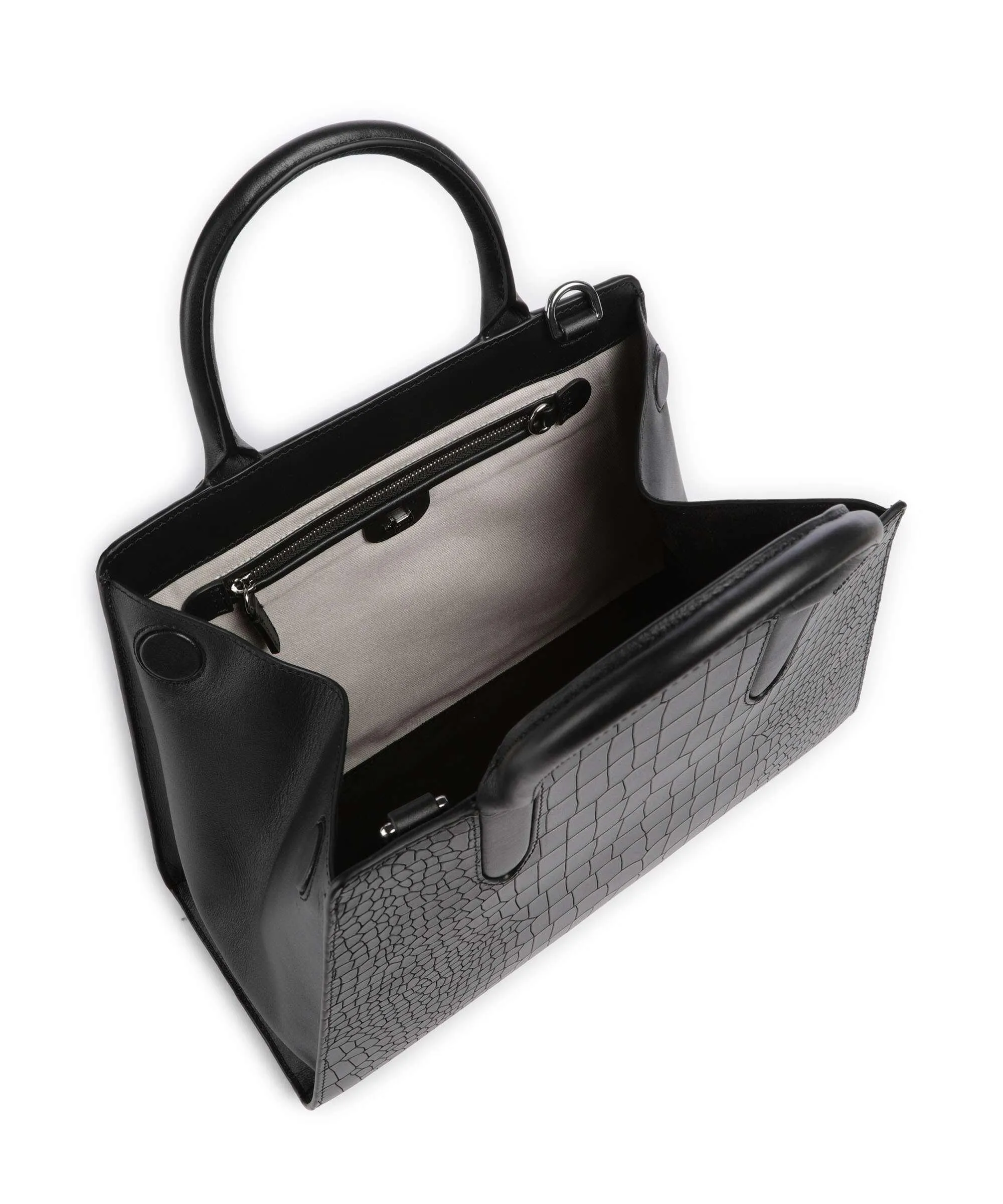  Radley London Glasshouse Borsa a mano pelle di vacchetta goffrata nero  