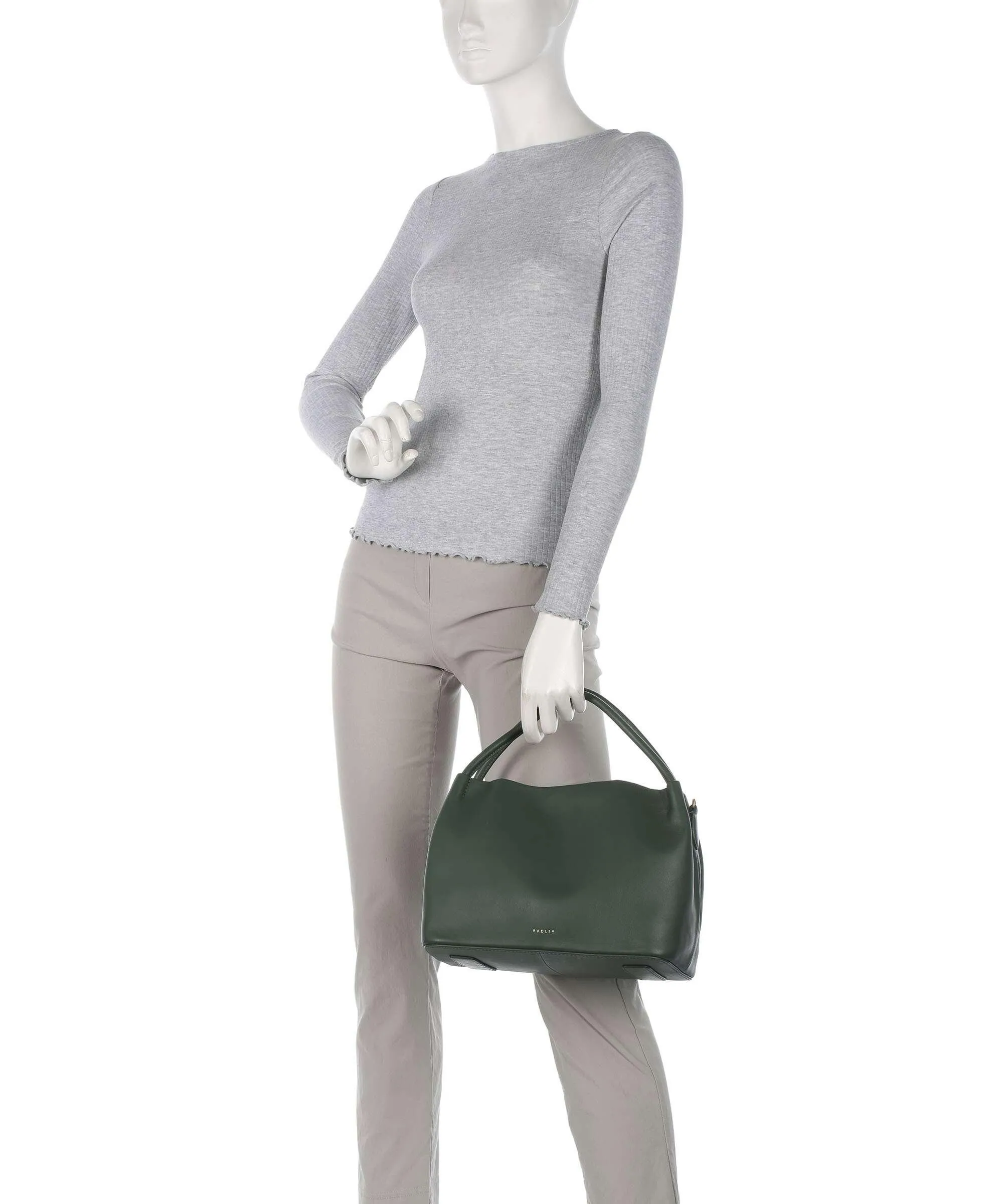  Radley London Ivydale Road Borsa a mano pelle di vacchetta grana verde  