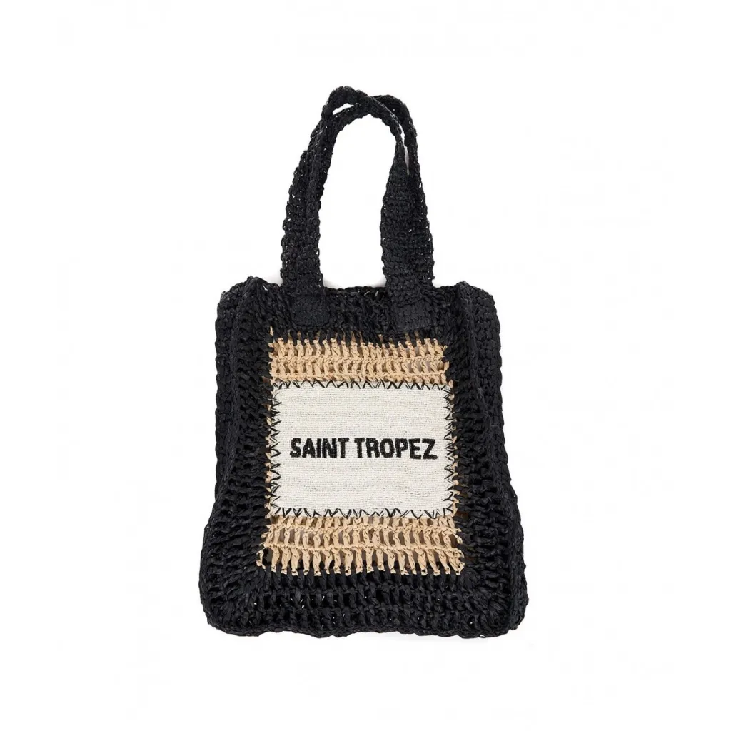 Rafia shopper StTropez nero