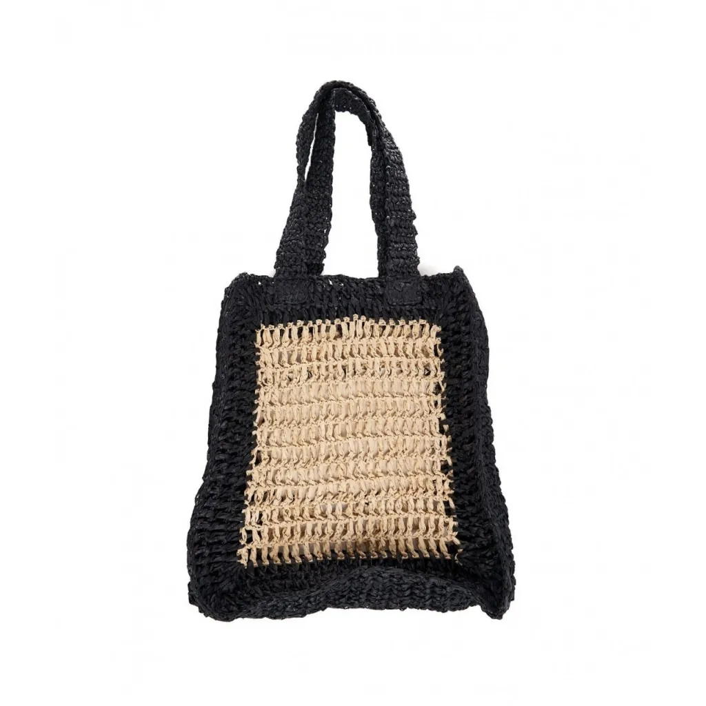 Rafia shopper StTropez nero