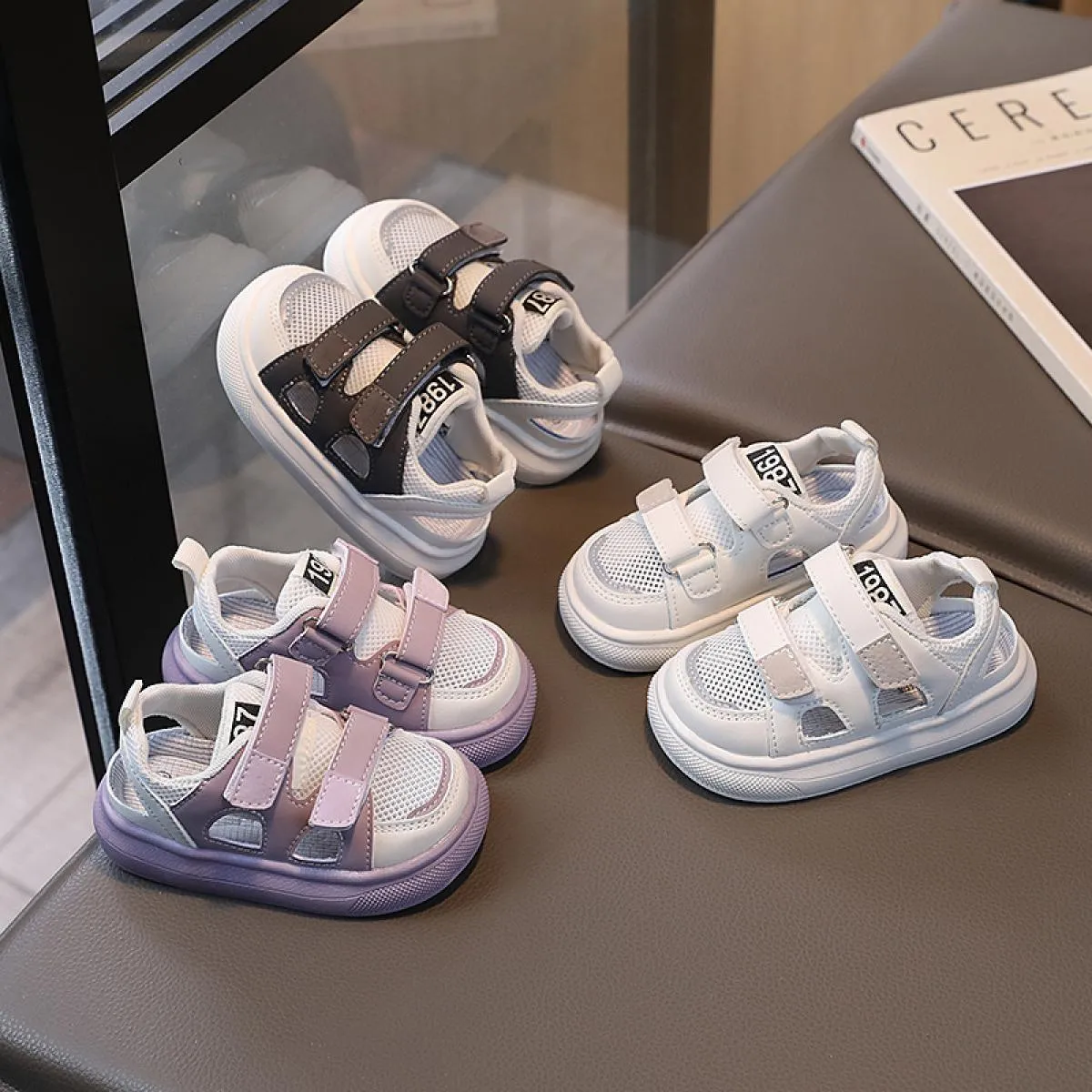 Scarpe da ginnastica per bambini scavate Viola Grigio Bianco Scarpe sportive estive Nuovo arrivo Sandali con plateau freschi per