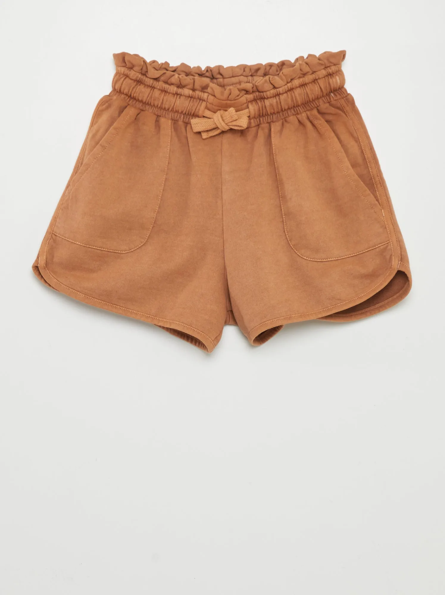 Shorts corti on vita elasticizzata - MARRONE