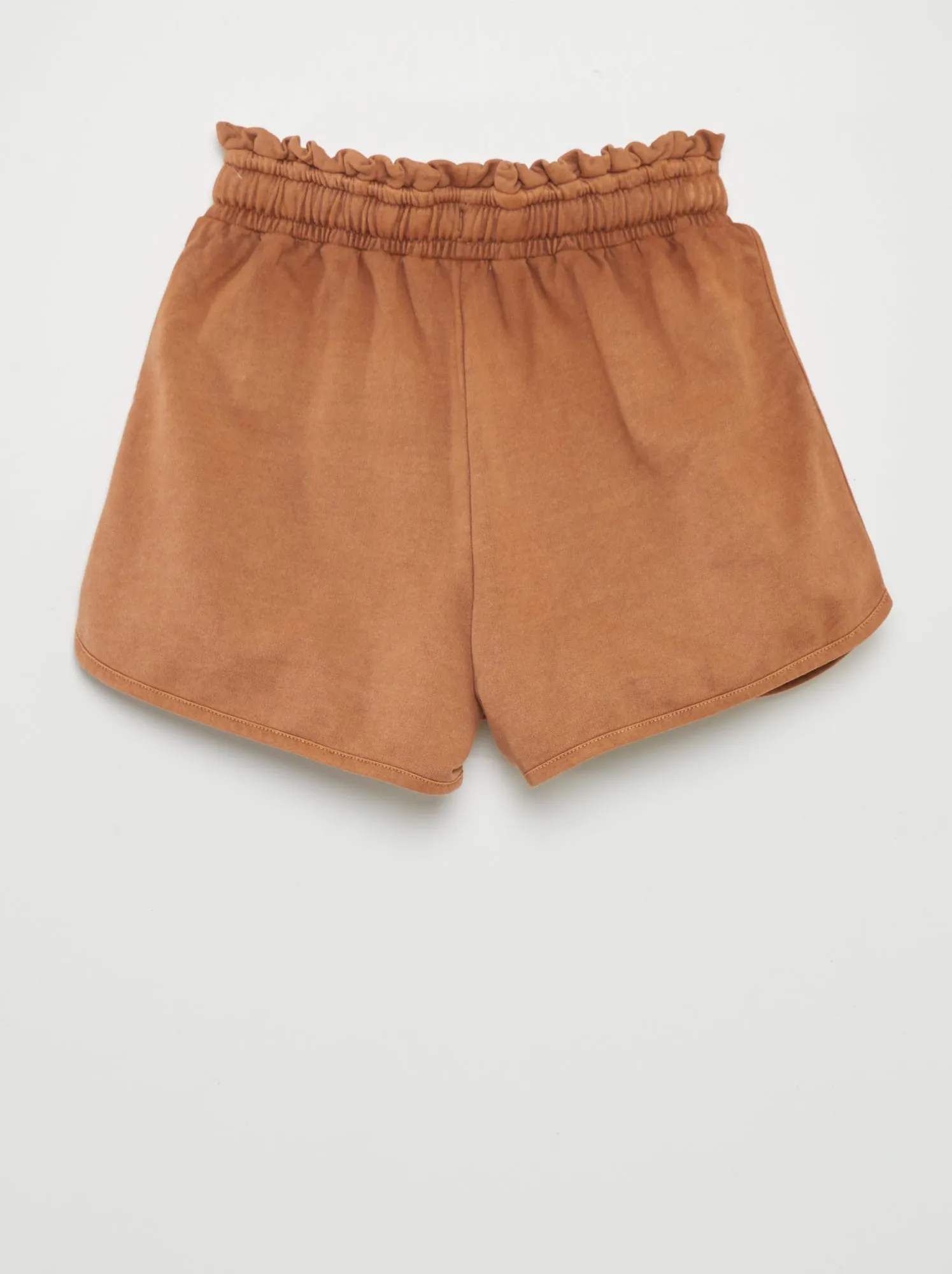 Shorts corti on vita elasticizzata - MARRONE