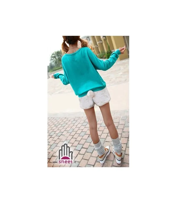 Shorts in ecopelliccia con coda