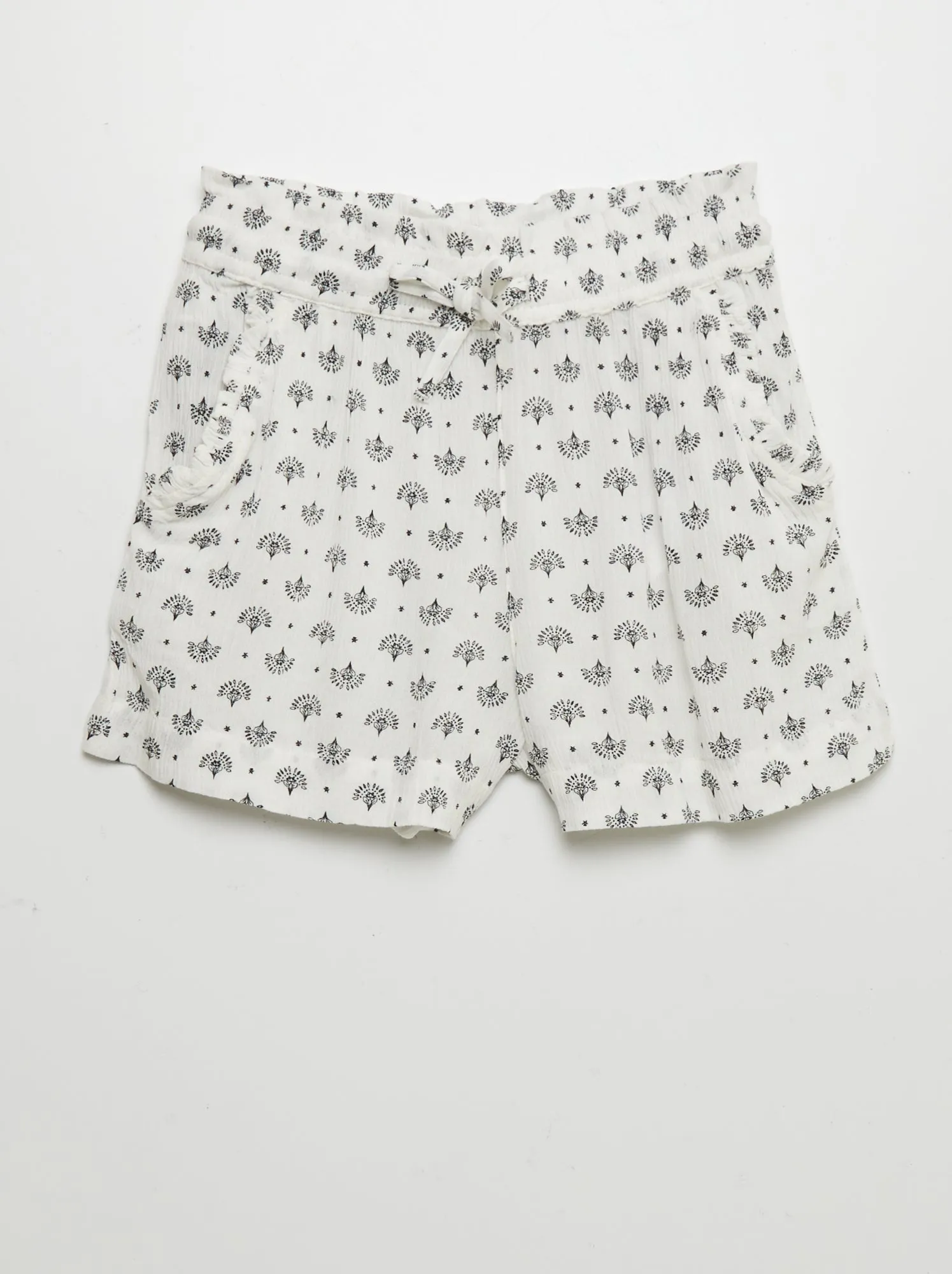 Shorts in tessuto crêpe - BIANCO