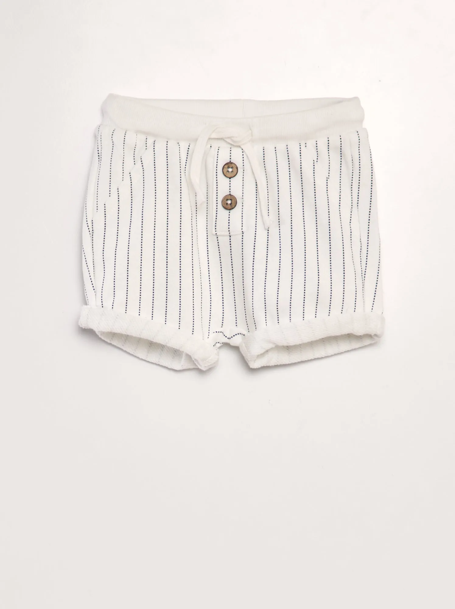 Shorts in tessuto felpato con stampa - BIANCO