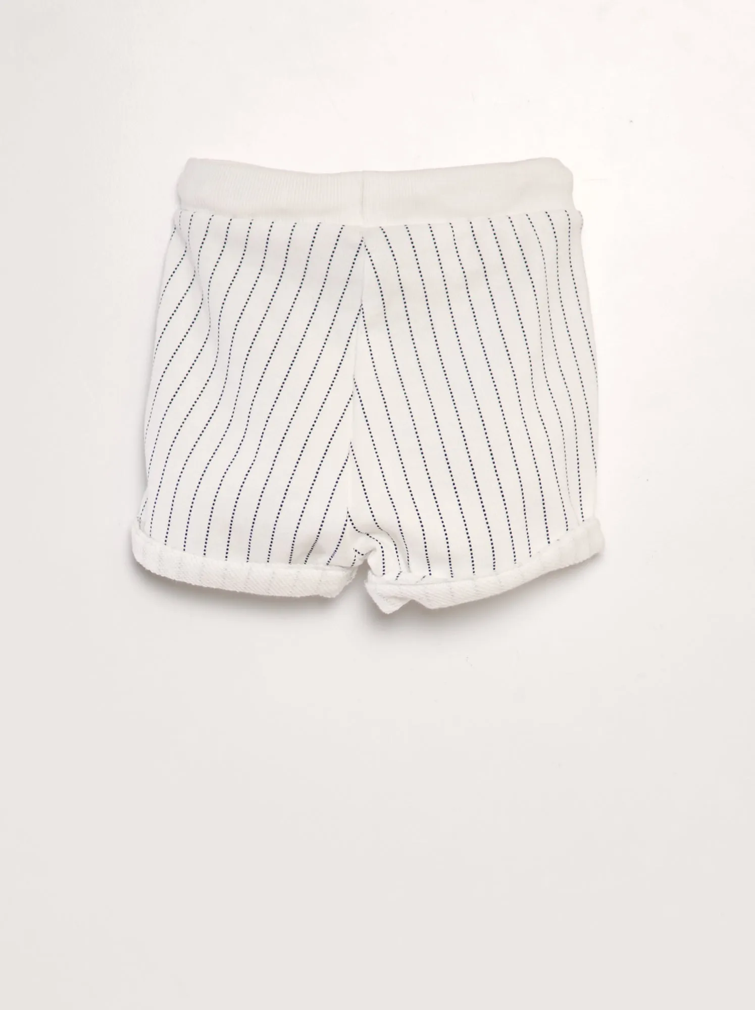 Shorts in tessuto felpato con stampa - BIANCO