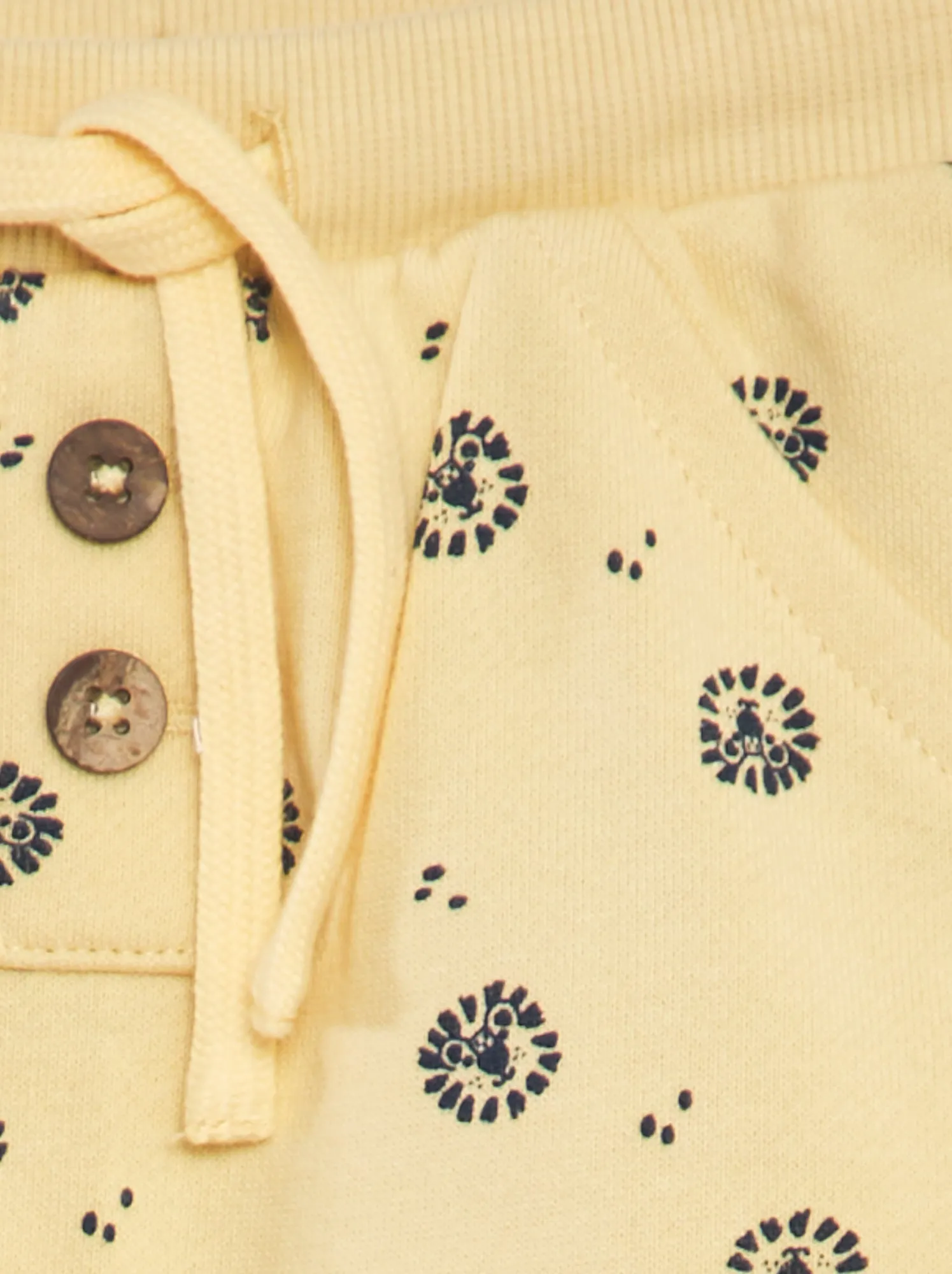 Shorts in tessuto felpato con stampa - GIALLO