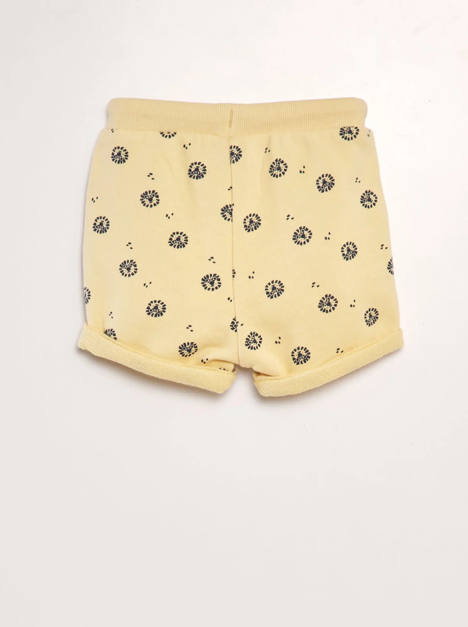 Shorts in tessuto felpato con stampa - GIALLO