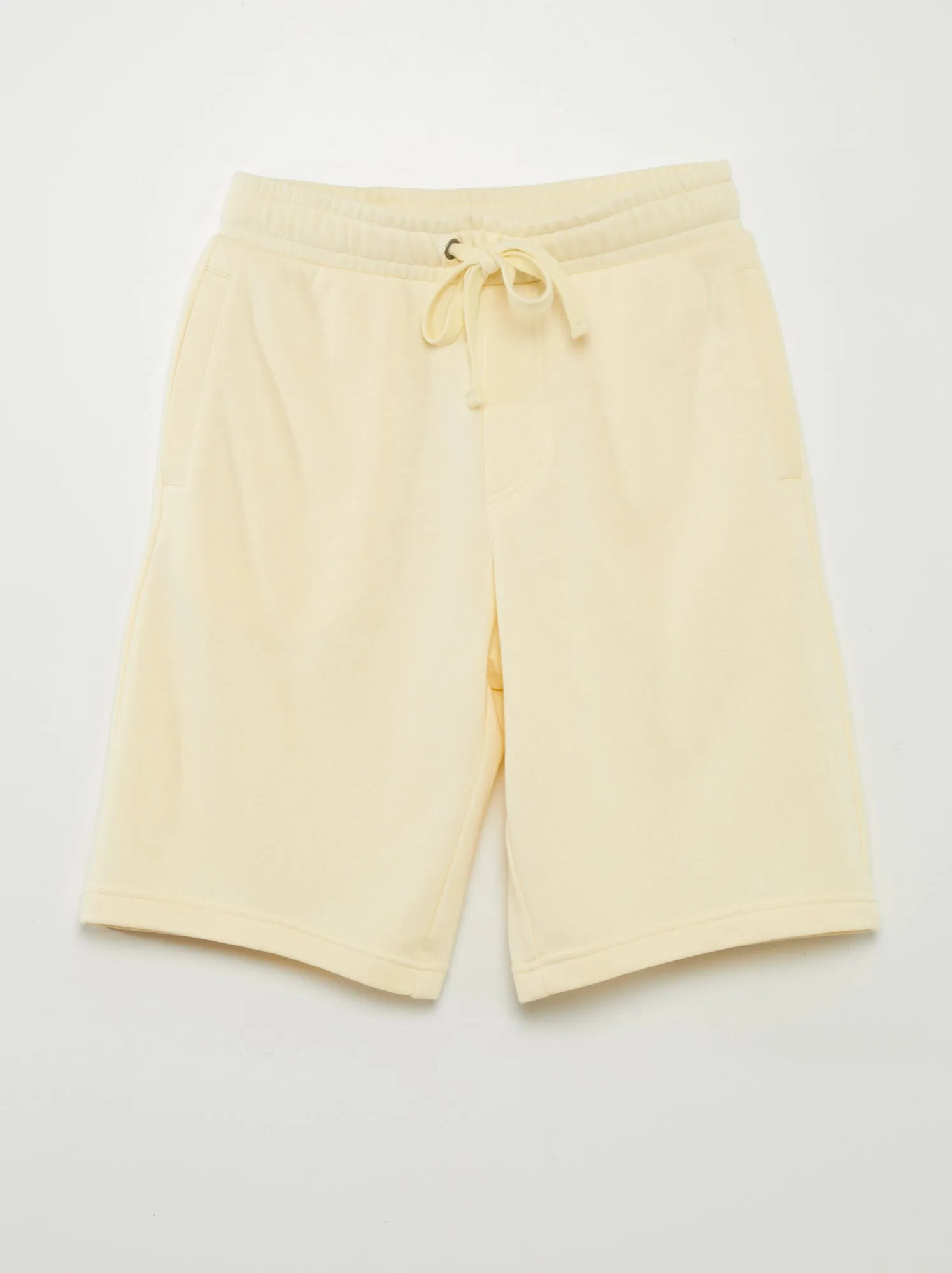 Shorts leggeri in tessuto felpato tinta unita - GIALLO