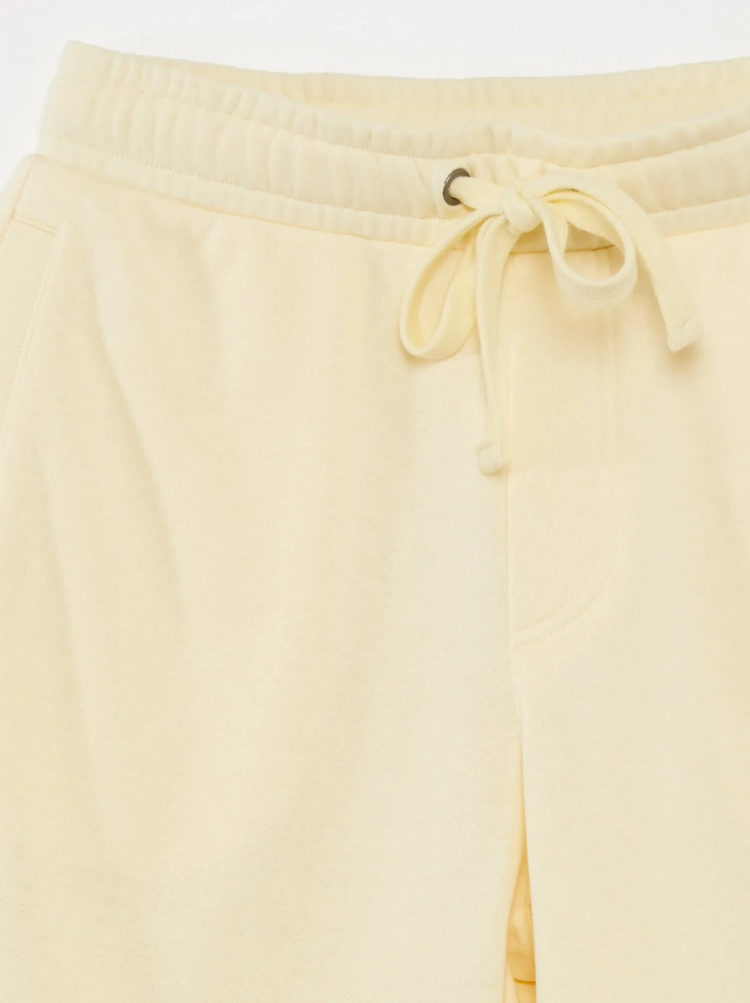 Shorts leggeri in tessuto felpato tinta unita - GIALLO