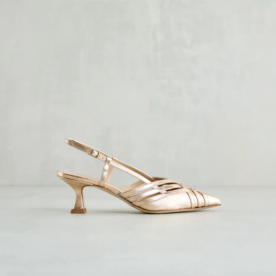 Slingback Laminata Oro