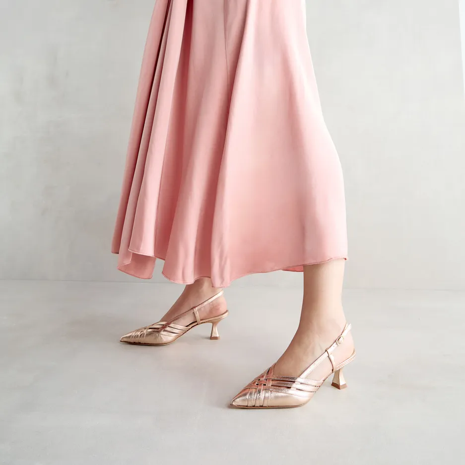 Slingback Laminata Oro
