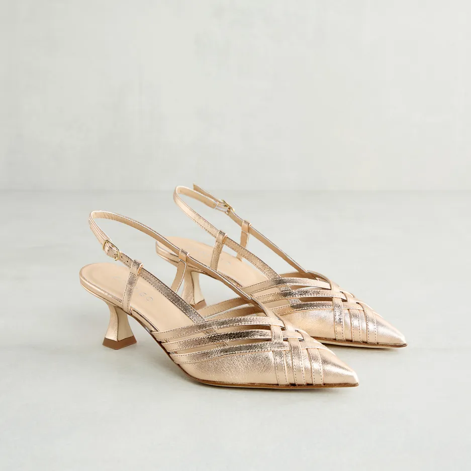 Slingback Laminata Oro