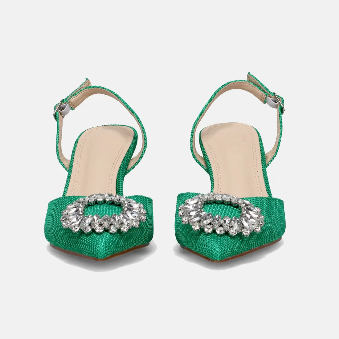 Slingback Twenty FourHaitch Lilibeth verde con strass